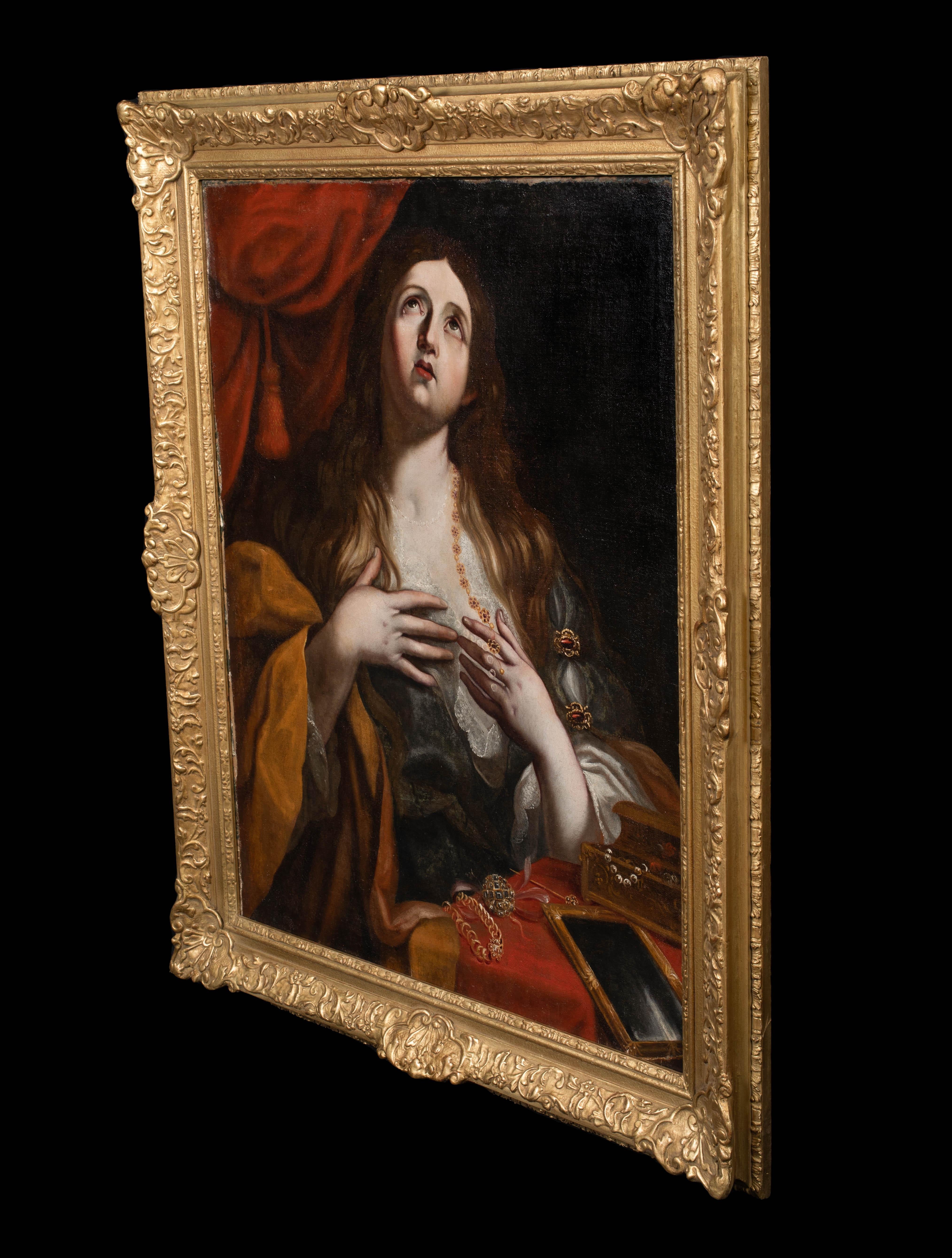 The Conversion Of Mary Magdalene, 17th Century  Studio Of Il Domenichino  For Sale 6
