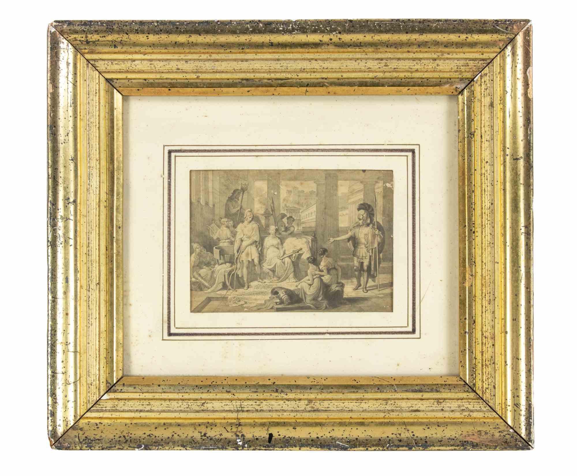 Ancient scene - Lithograph by Domenico Zorzi - 19th century For Sale 1