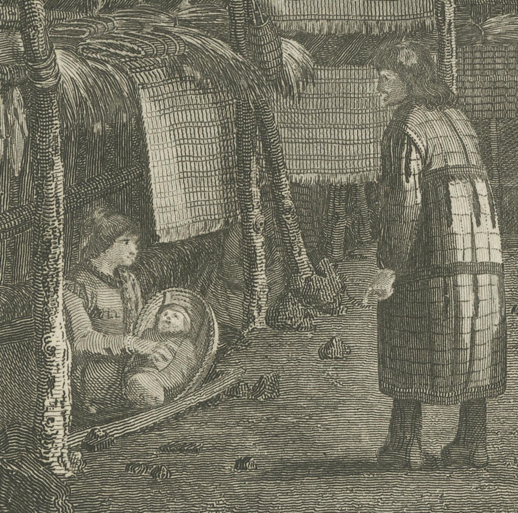 Late 18th Century Domestic Harmony: Aleut Household Life in Unalaska, 1784 For Sale