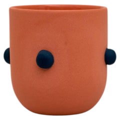 Domi Orange Sculptural Stoneware Mug, Contemporary Design