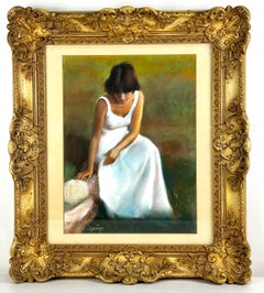 Joven con vestido blanco