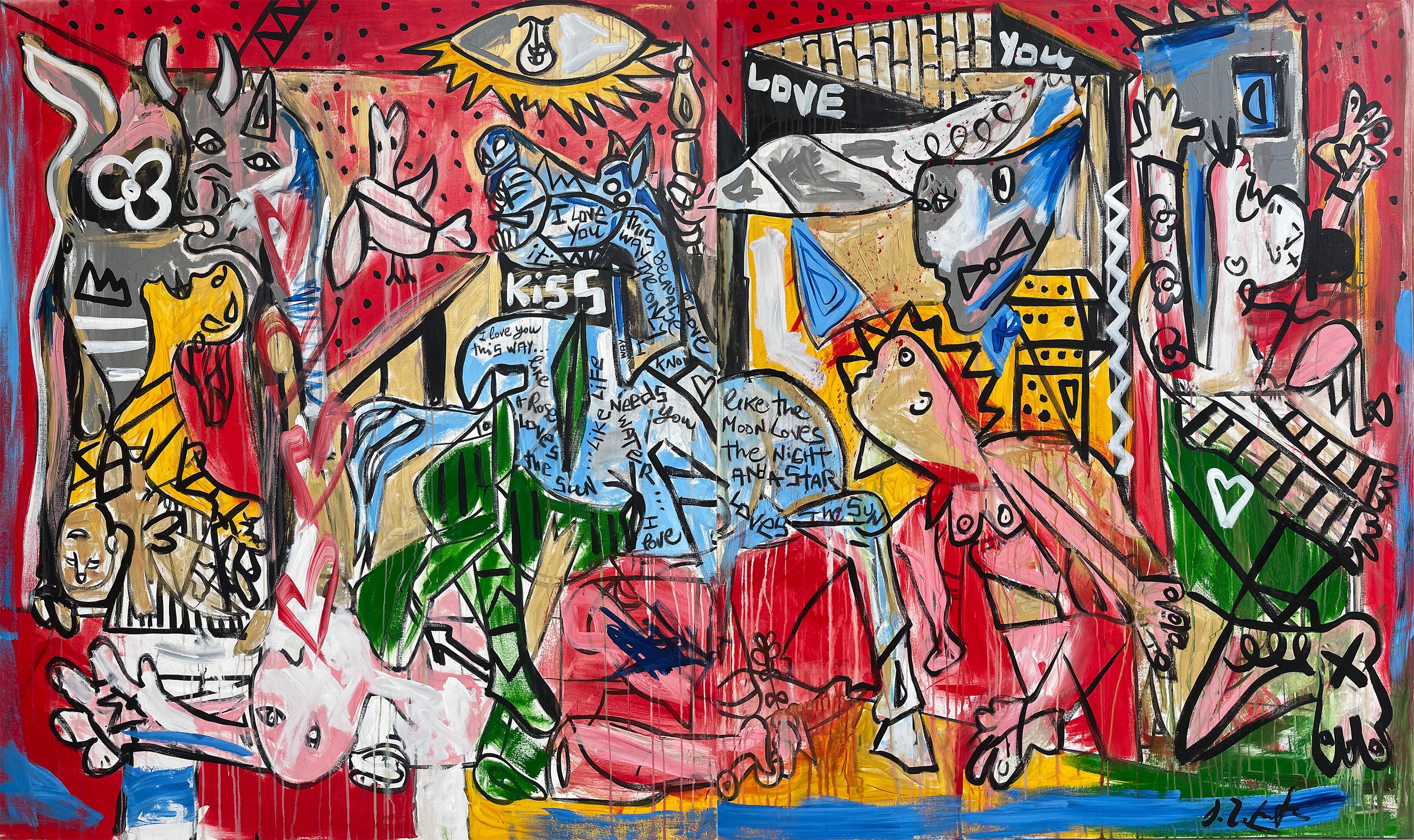 Domingo Zapata Abstract Painting – Liebe und Leben