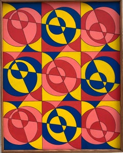 Peinture à l'encre et à l'aérosol sur contreplaqué de bouleau «Tiled Paintings VIII » de Dominic Beattie