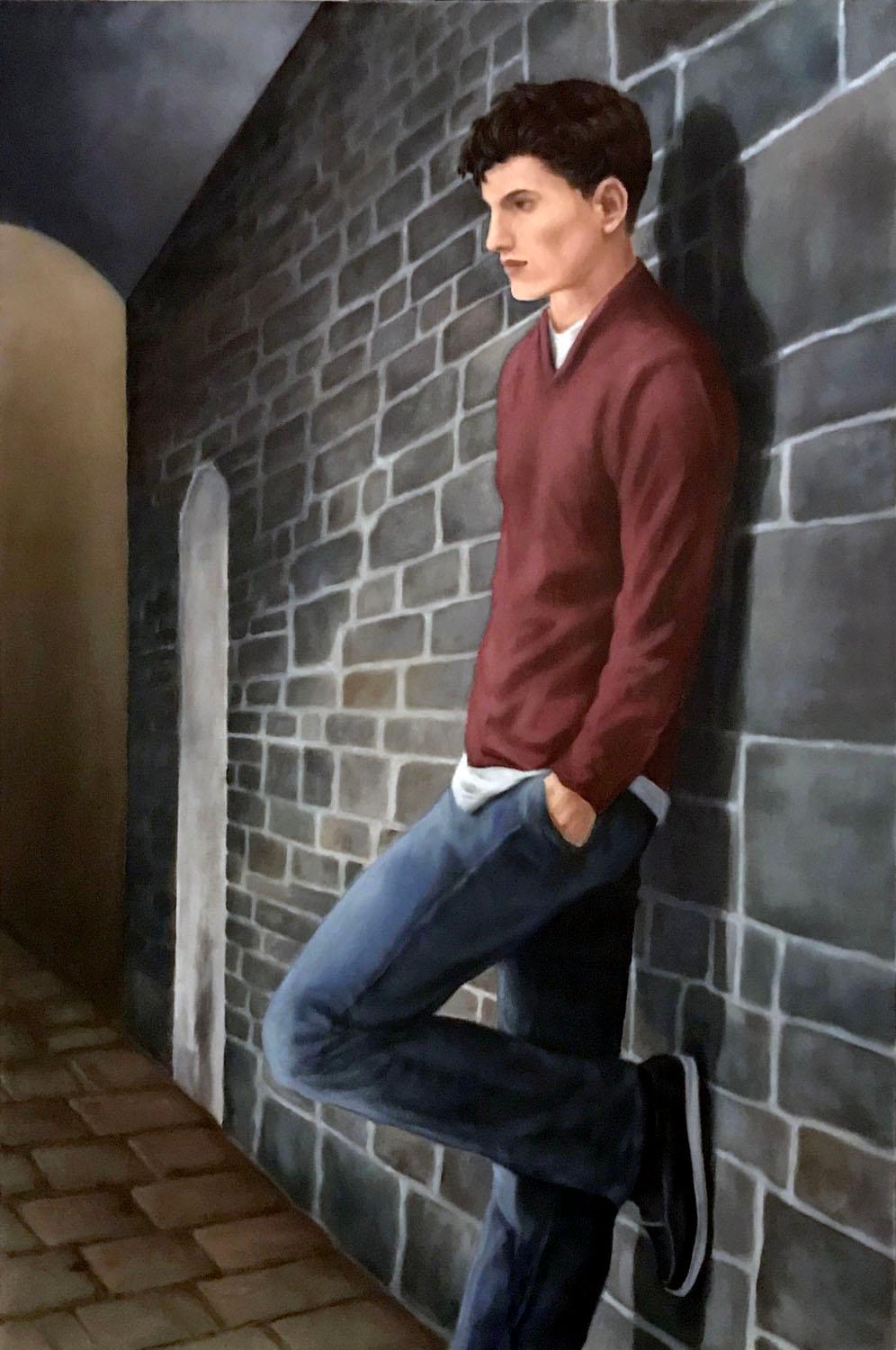 Dominic Finocchio, pittore americano cresciuto a St. Louis, è noto per le sue opere figurative narrative che esplorano la mascolinità attraverso figure maschili moderne in ambienti contemporanei. Influenzato dall'arte classica e manierista, ha