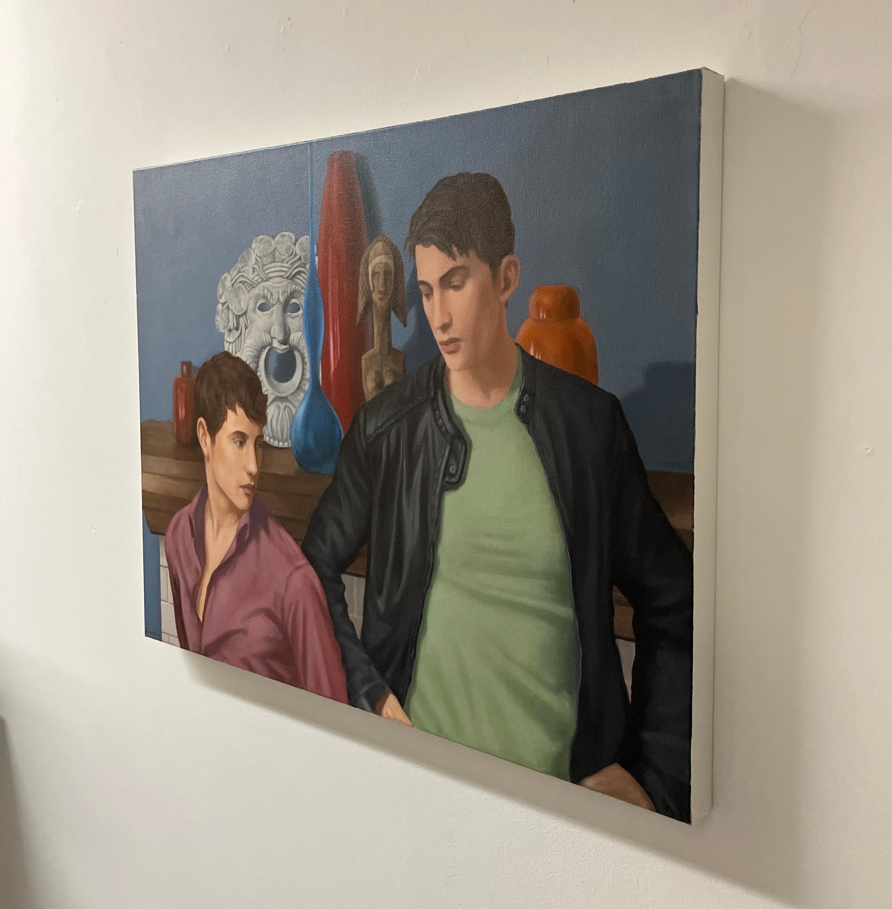 Zeitgenössisches figuratives Ölgemälde auf Leinwand, ungerahmt, Porträt, Akademisch im Angebot 2