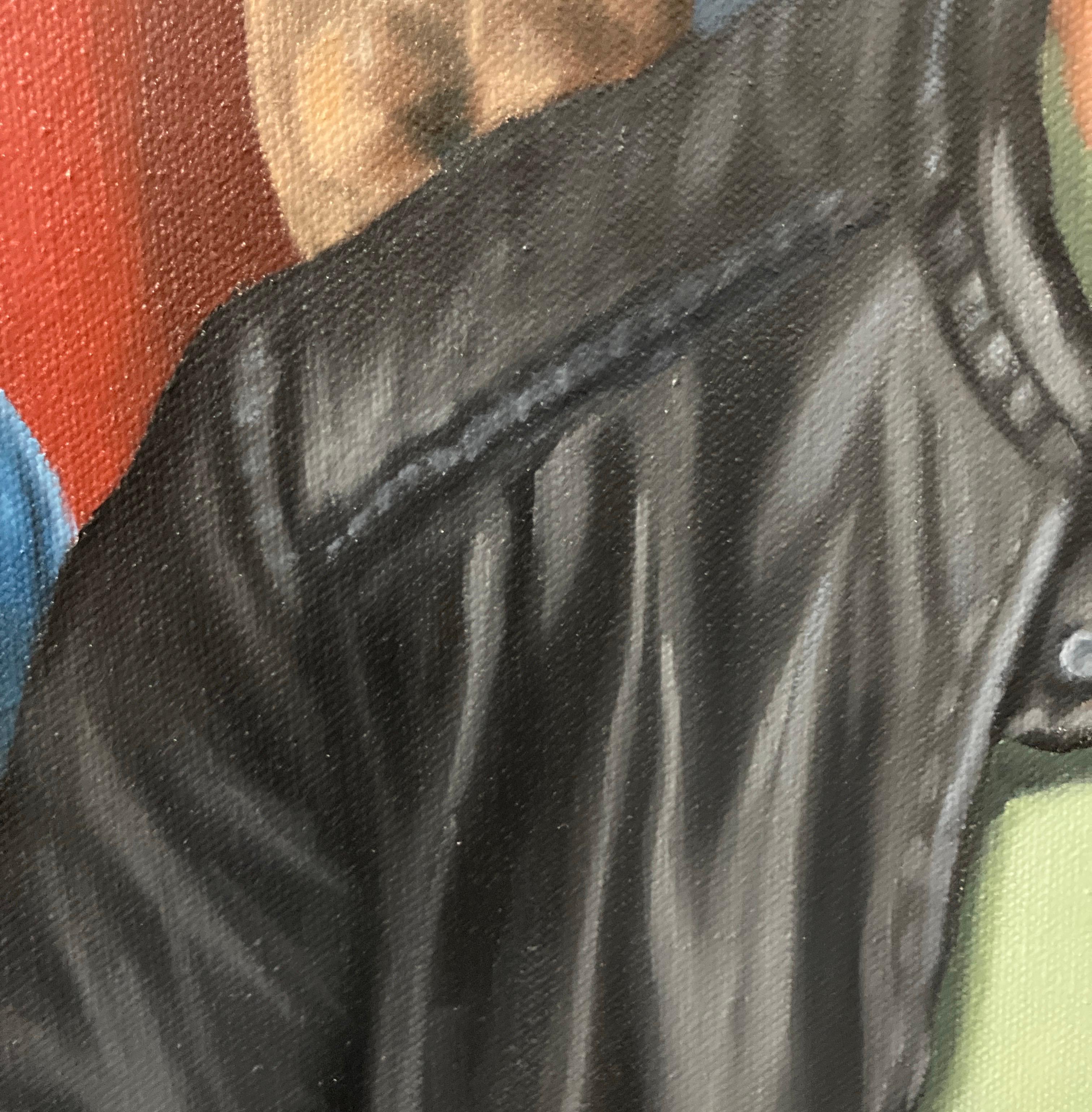 Zeitgenössisches figuratives Ölgemälde auf Leinwand, ungerahmt, Porträt, Akademisch im Angebot 3
