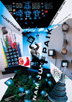 Vintage "Nam June Paik - Video Space 1963-1991" Contemporary Art Exhibition Poster
