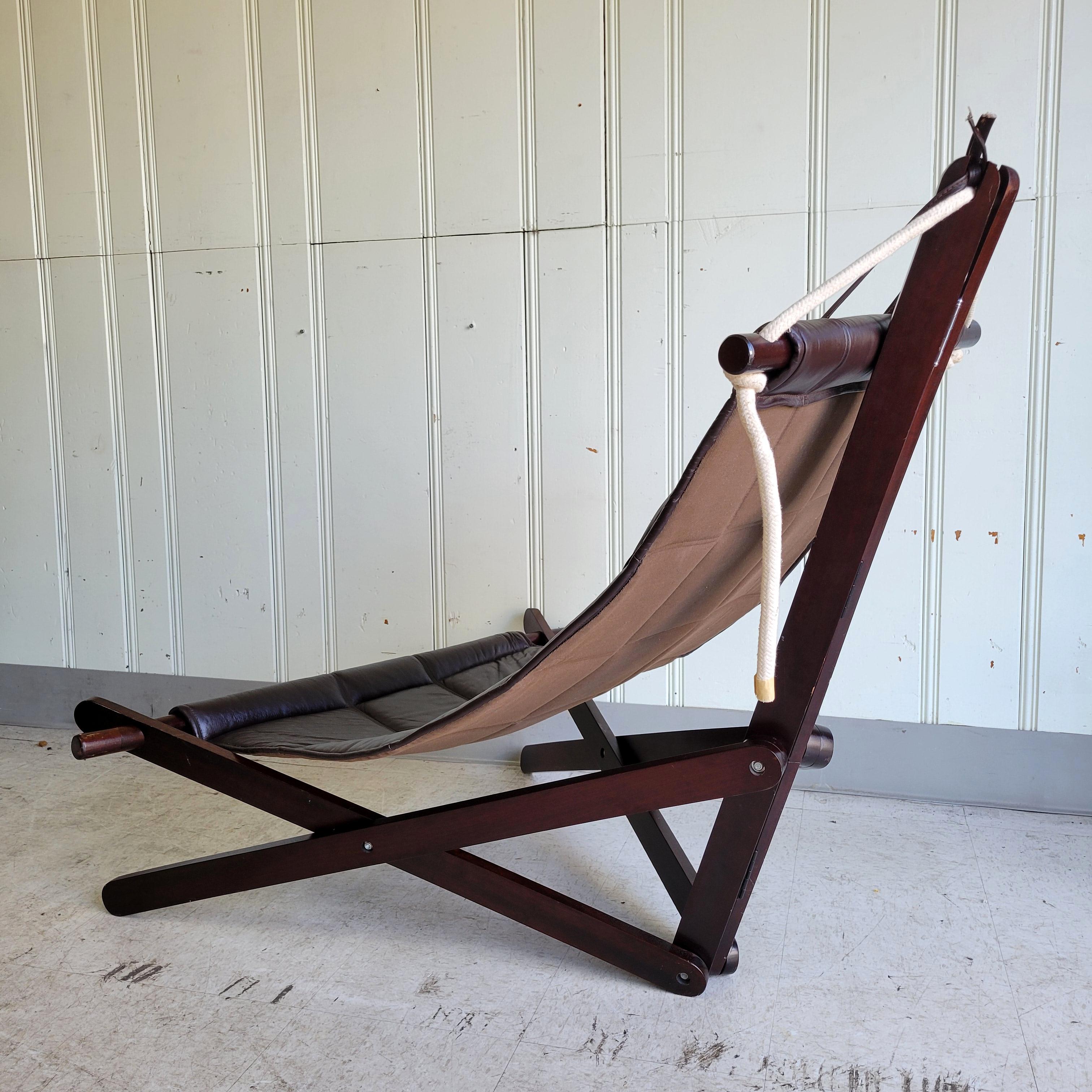 Mid-Century Modern Dominic Michaelis 'Sail Chair' for Moveis Corazza Brazilian Lounge Chair For Sale