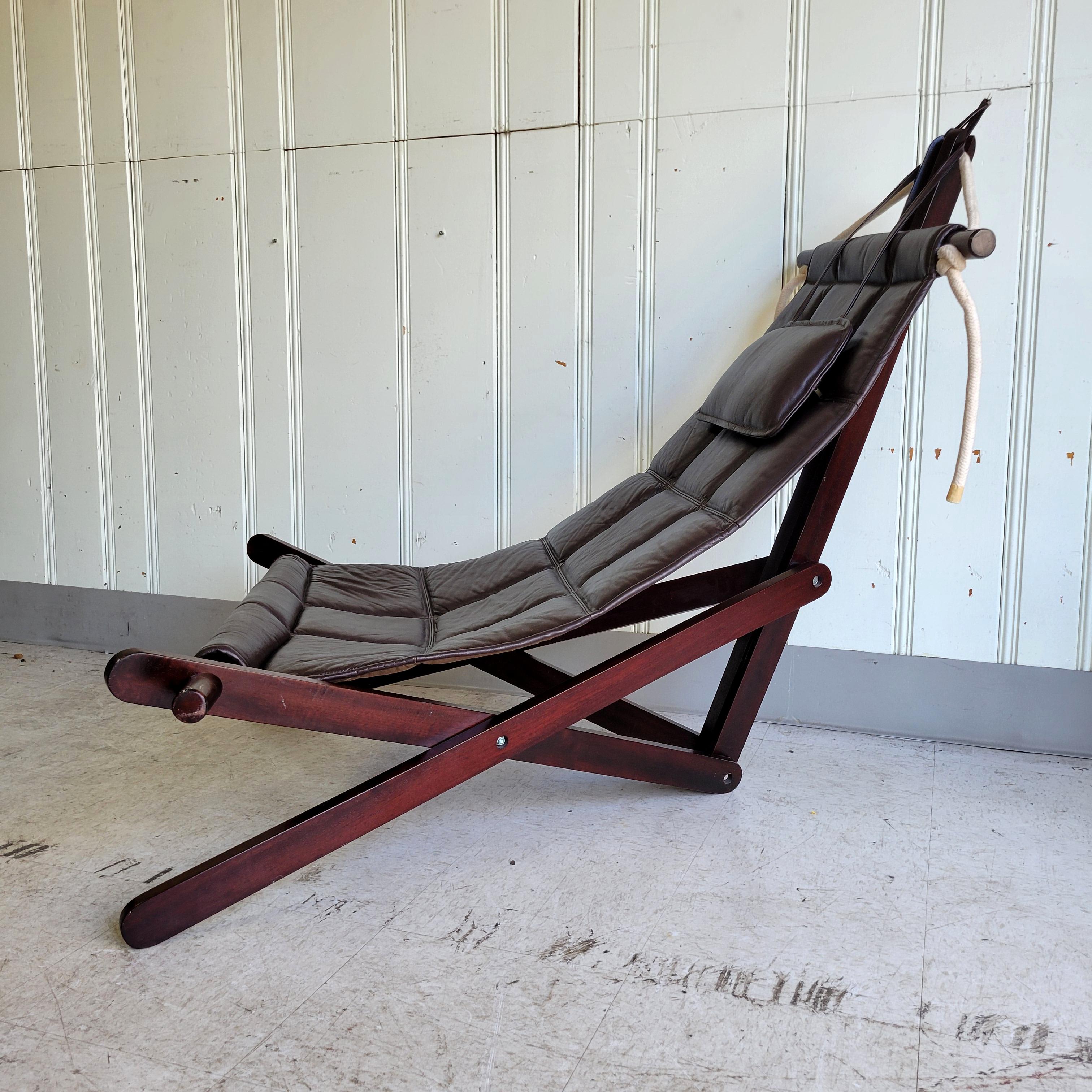 Late 20th Century Dominic Michaelis 'Sail Chair' for Moveis Corazza Brazilian Lounge Chair For Sale