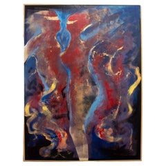 Used Dominic Pangborn Dance Unique Signed Contemporary Acrylic Painting on Board