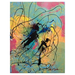 Vintage Dominic Pangborn Sweet Emotion Signed Contemporary Acrylic Painting on Board