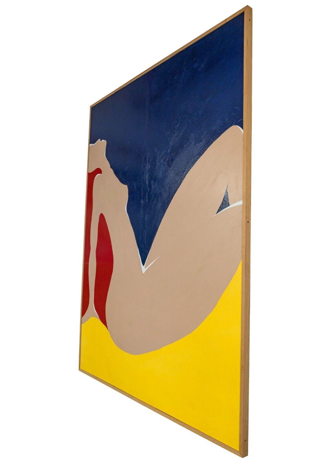 Dominic Pangborn Untitled Primary Color Wesselmann Style Nude Painting on Board In Good Condition In Keego Harbor, MI