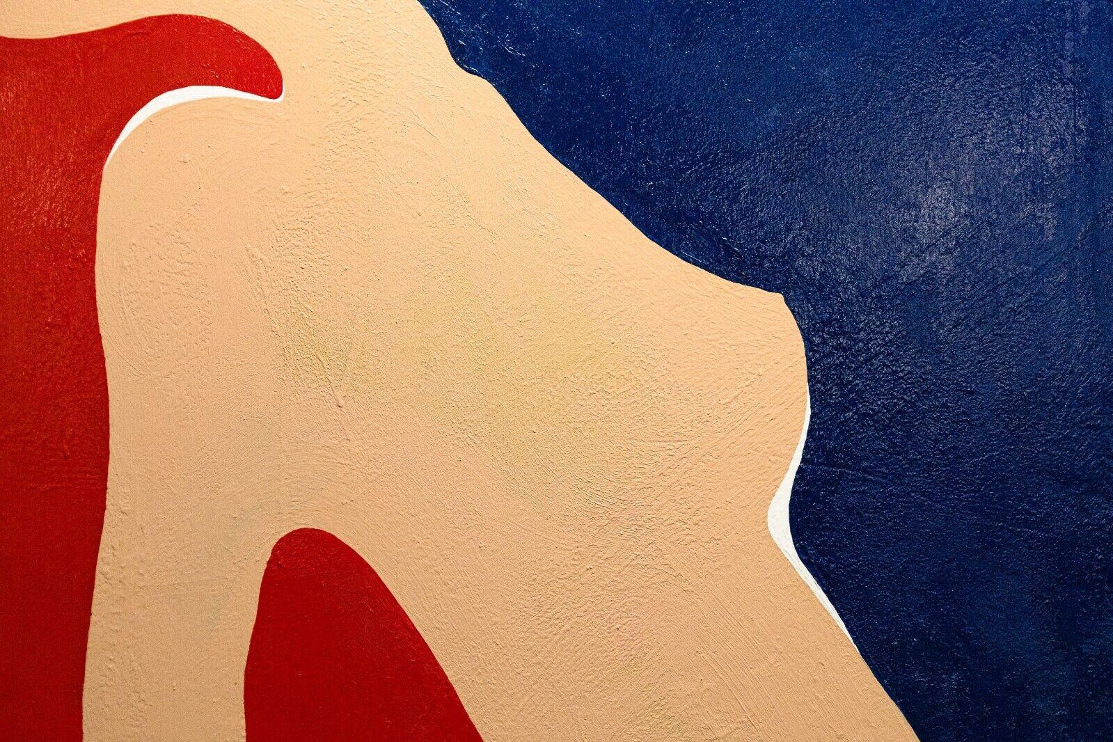 Wood Dominic Pangborn Untitled Primary Color Wesselmann Style Nude Painting on Board