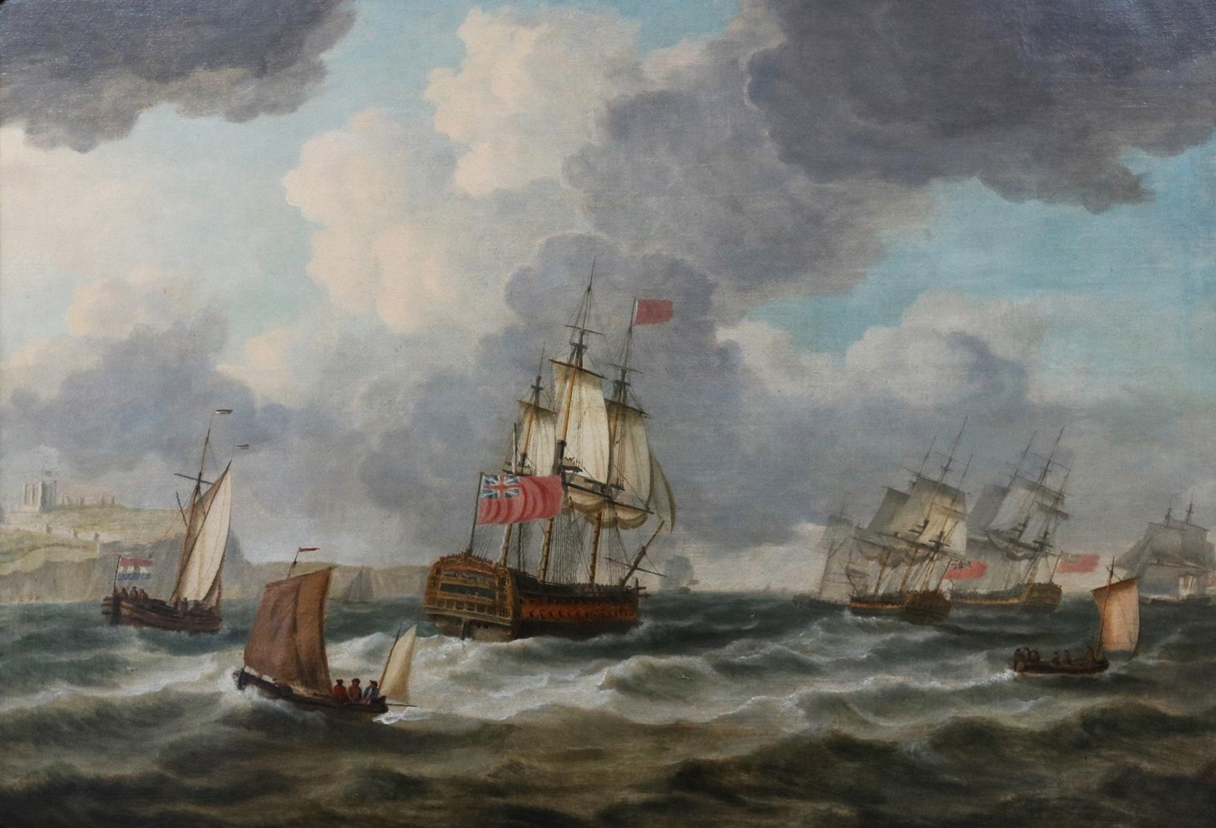 ‘The British Fleet with a Vice-Admiral of the Red off Dover’ by Dominic Serres R.A. (1722-1793).

French-born Dominic Serres didn’t just paint the drama of a life on the ocean wave, he lived it. Set for an unlikely career in the priesthood, the