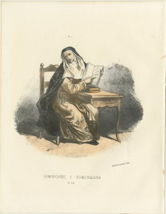 Dominicaine Religious Order Portrait – Handcolored Antique Print, 1862