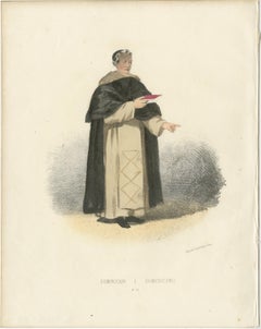 Dominican Friar: A Portrait of Scholarly Devotion and Preaching, 1862 Lithograph