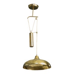 Dominici Attribution, Pendant Light, Brass, Brazil, 1960s