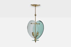 Dominici, Hängeleuchte, Messing, Glas, Brasilien, 1960er Jahre