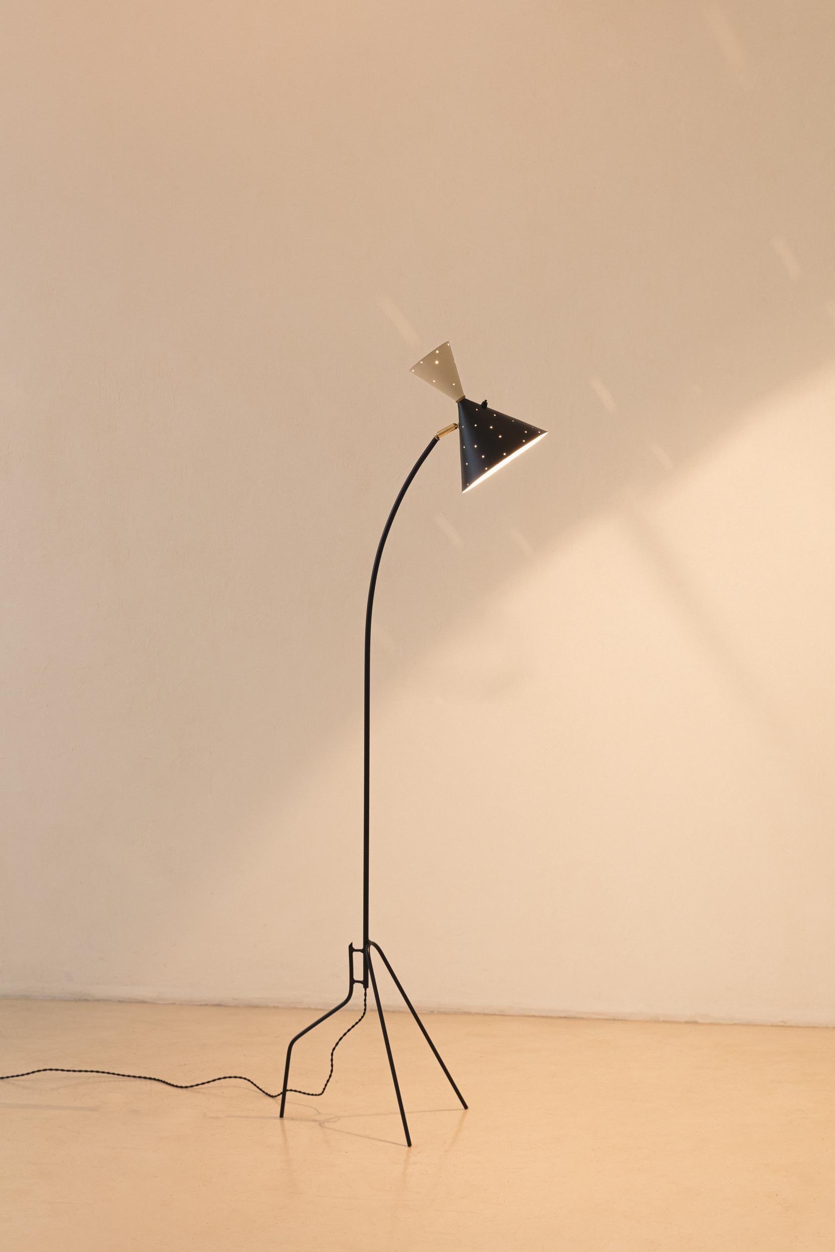 Dominici Stehleuchte, Modernes brasilianisches Design der Jahrhundertmitte von Enrico Furio, 1950er Jahre im Angebot 1