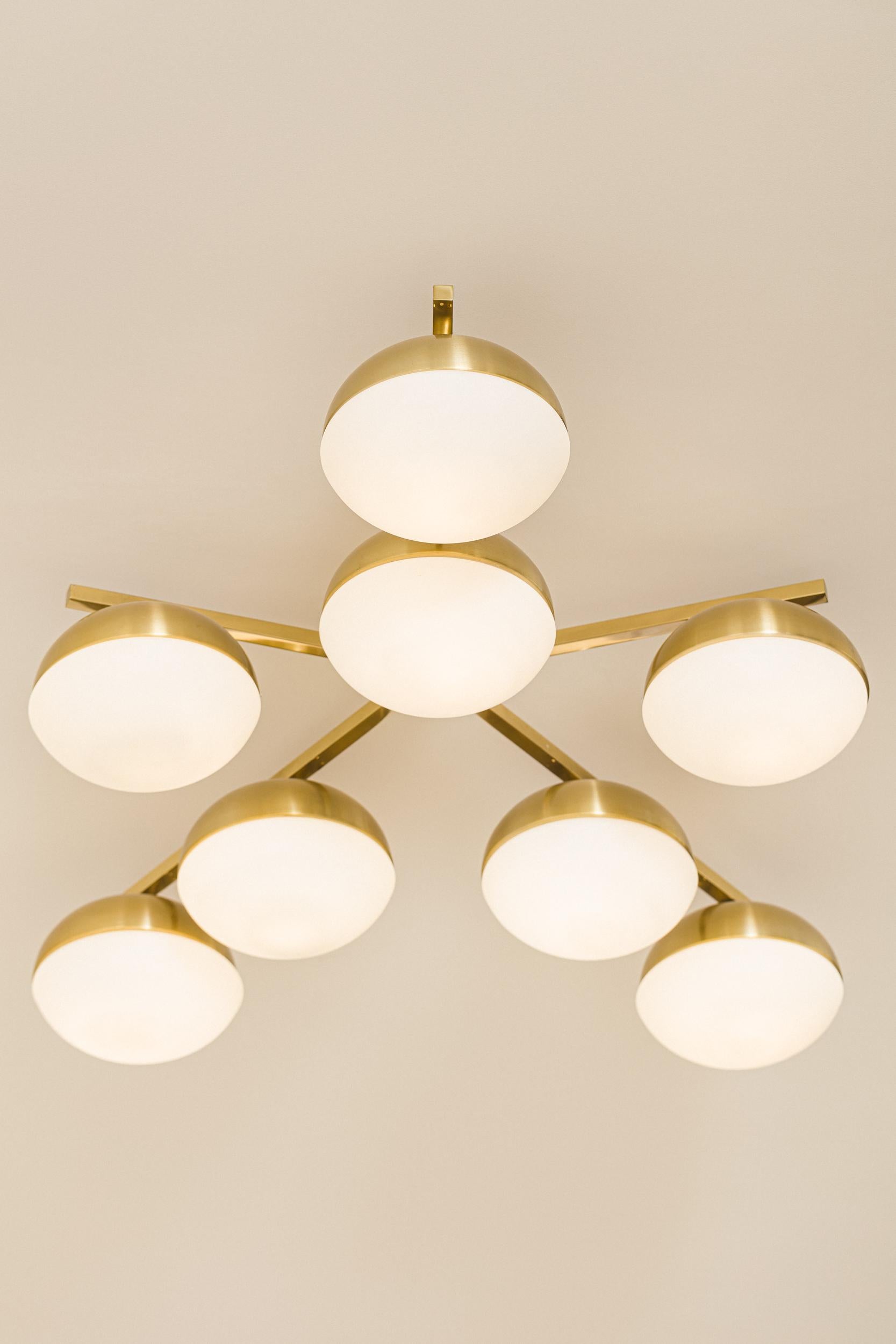 Aluminum Dominici Lamp by Enrico Furio, designed in the 1950s For Sale