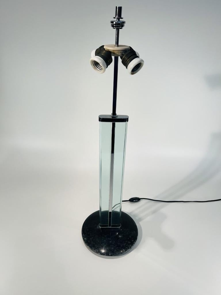 Dominici table lamp in glass, metal and marble.  In Excellent Condition For Sale In Rio De Janeiro, RJ