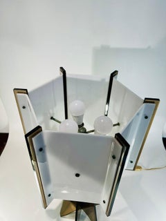 Dominici table lamp in two types of lucite circa 1970