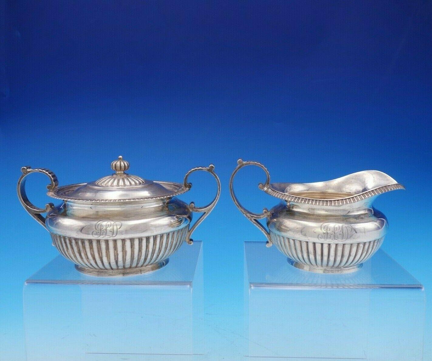20th Century Dominick and Haff Sterling Silver Tea Set 5-Piece with Wood #134, circa 1884