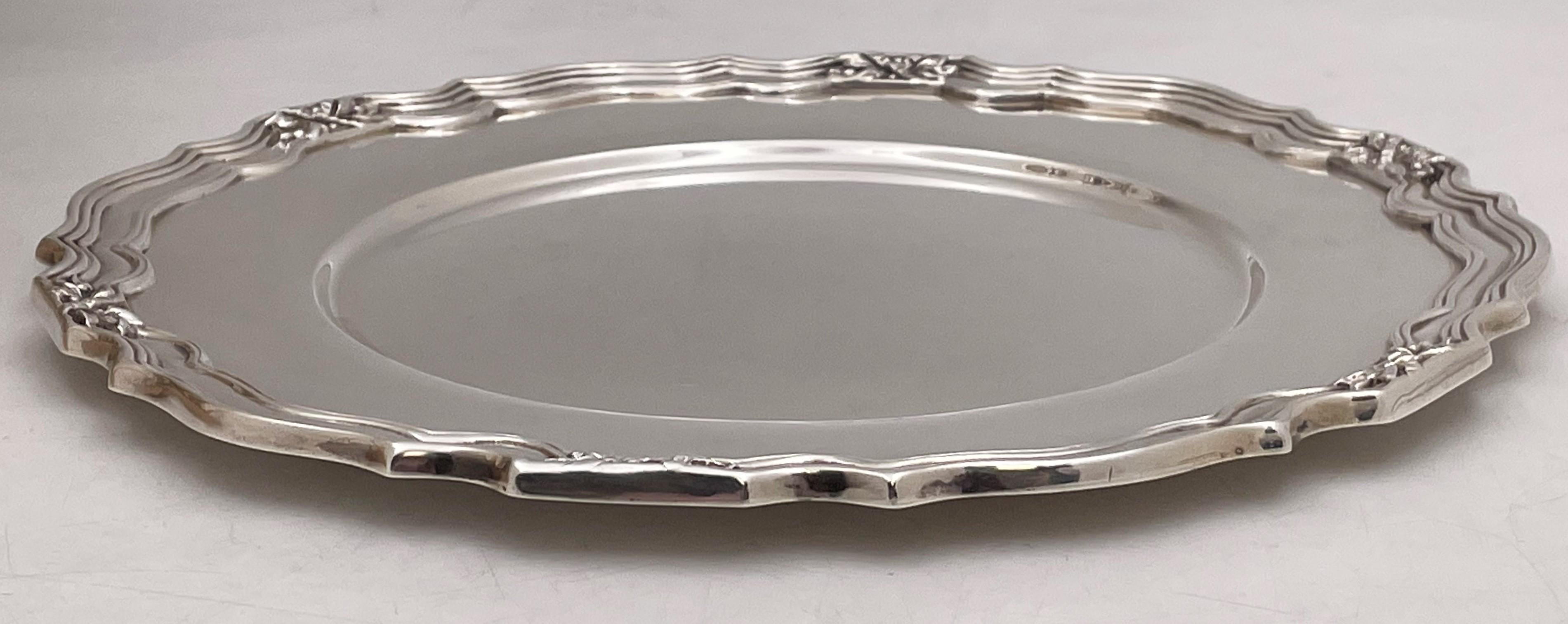 Dominick & Haff 1907 Set of 12 Sterling Silver Dinner Plates/ Chargers In Good Condition For Sale In New York, NY