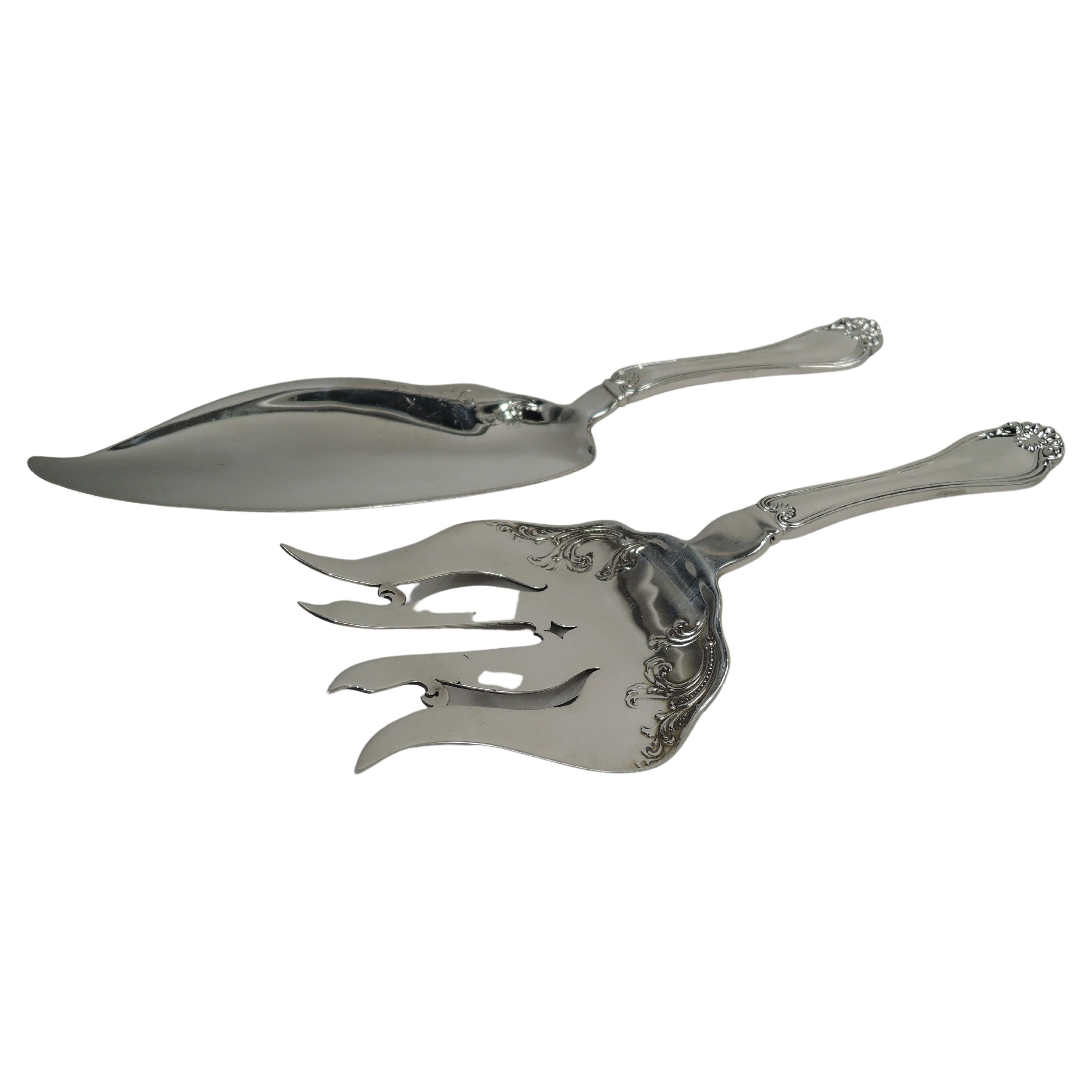 Dominick & Haff Silver, coppia di pesci in argento massiccio del secolo scorso