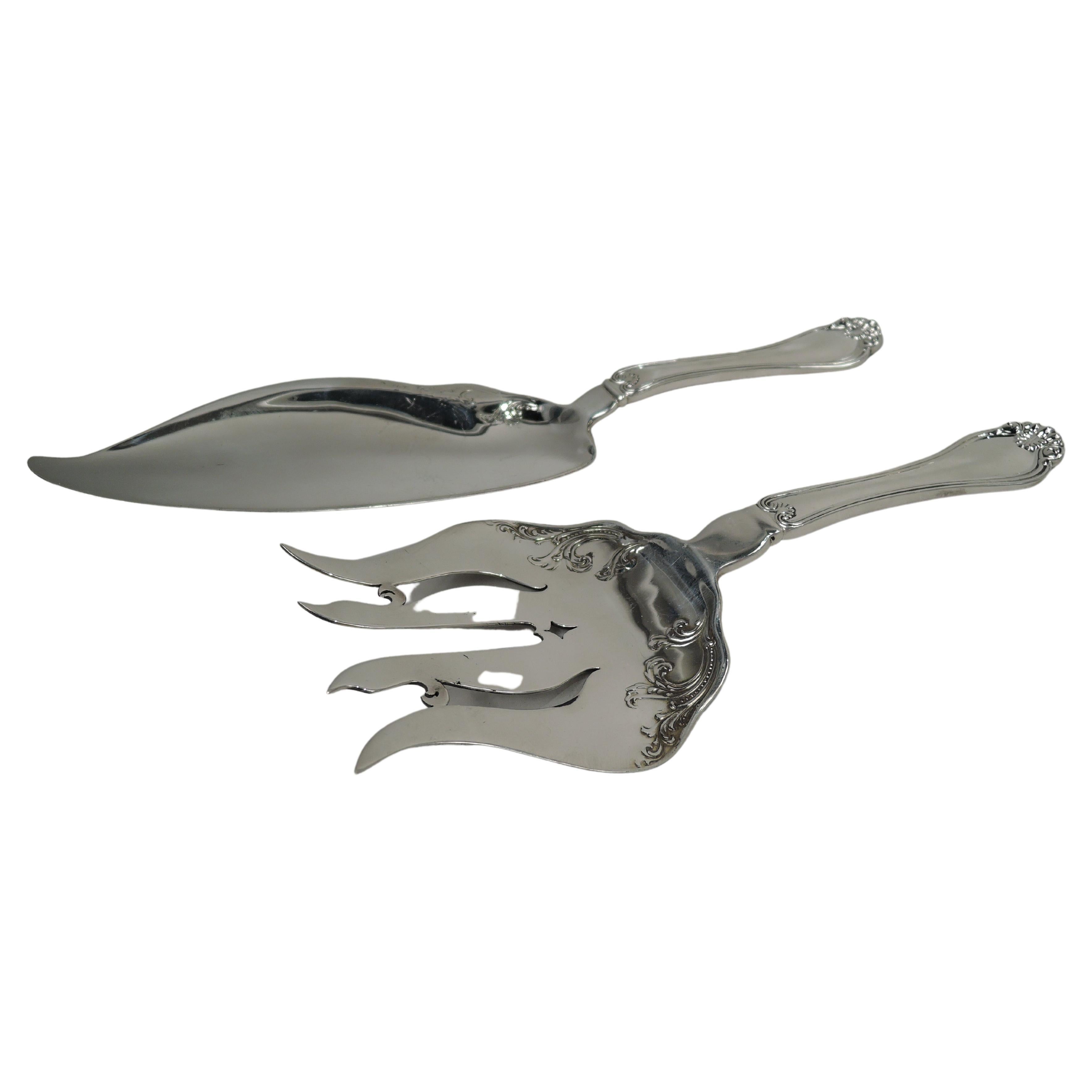 Dominick & Haff Century American Sterling Silver Fish Serving Pair