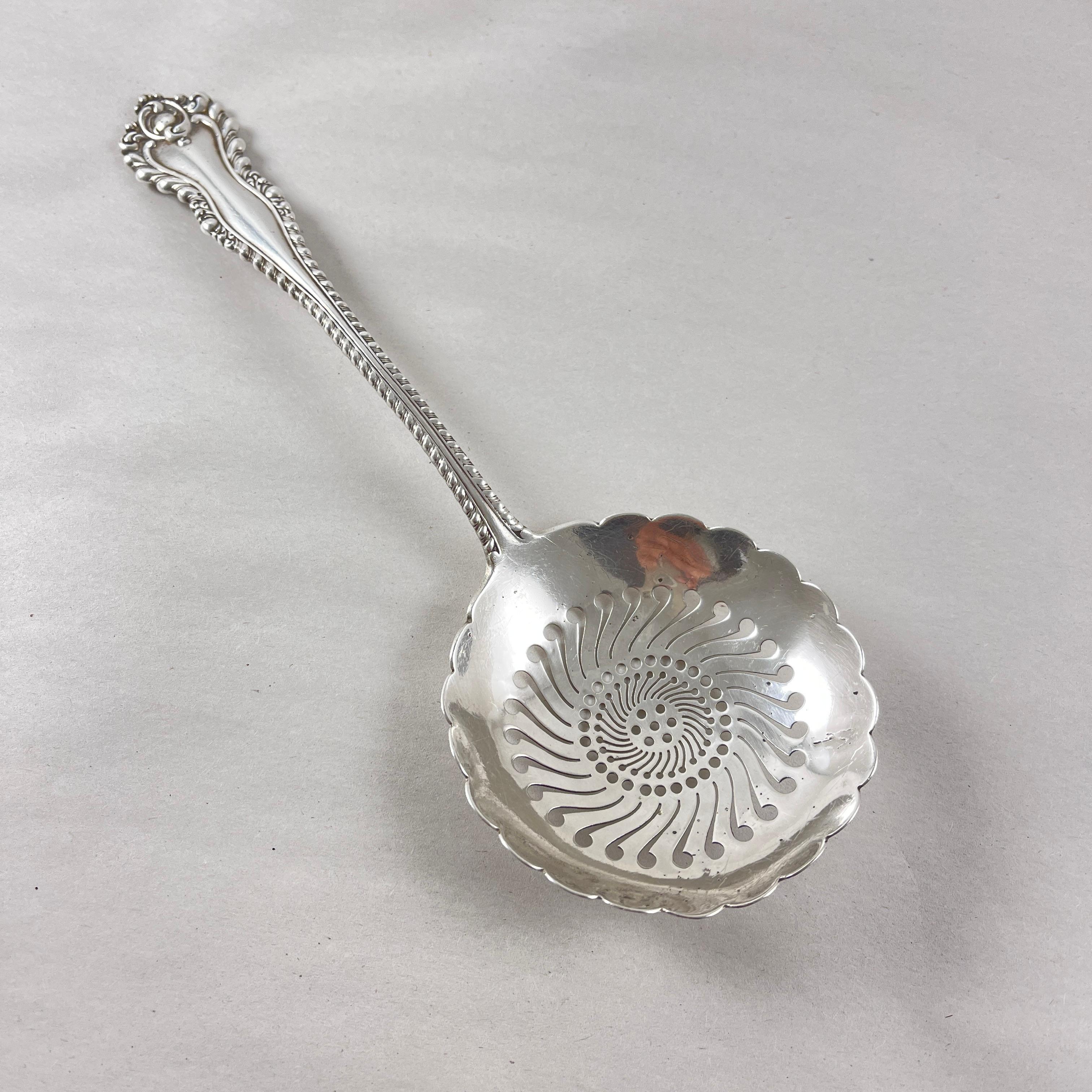 American Dominick & Haff Estate Sterling Silver Hand Made Slotted Spoon, 1892 For Sale