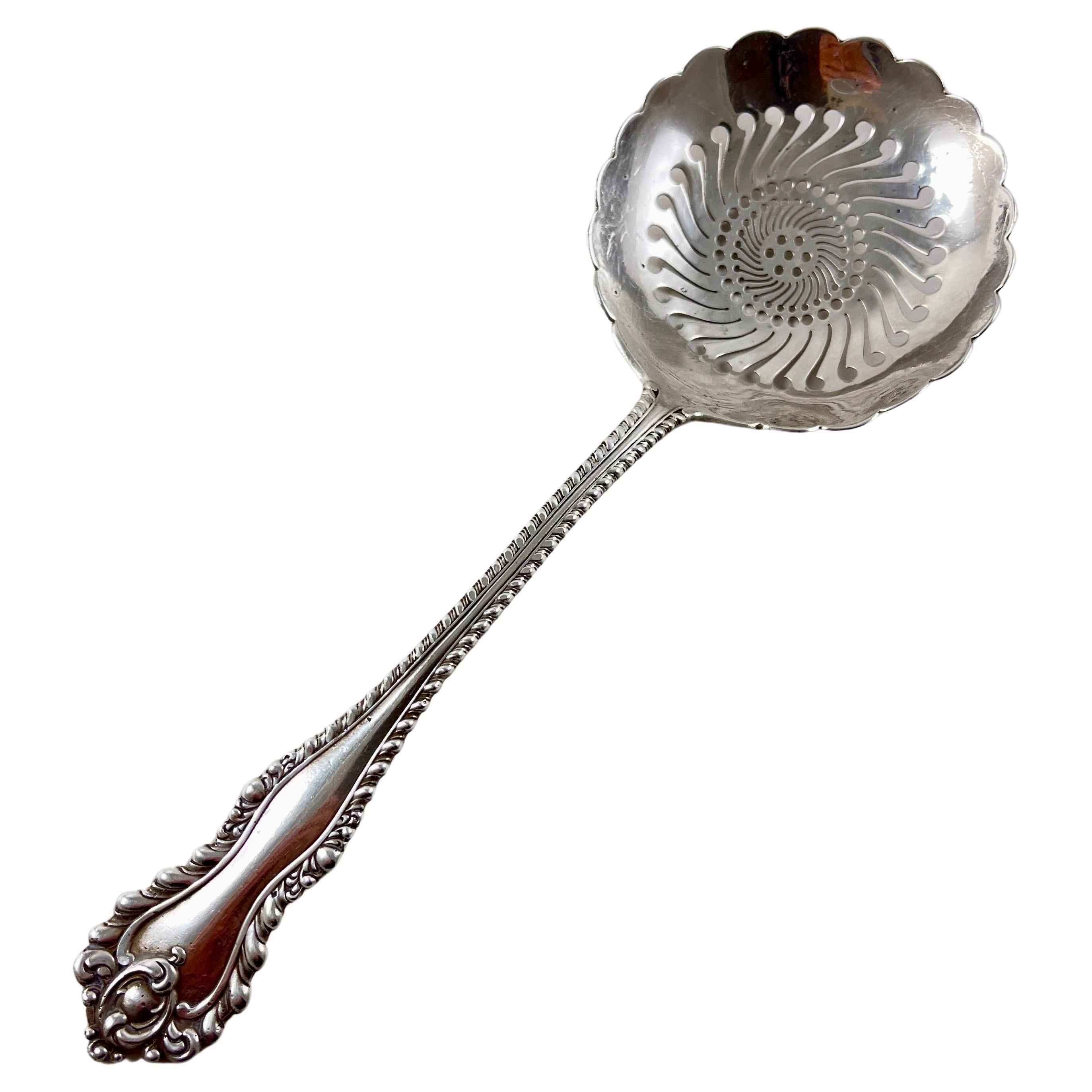Dominick & Haff Estate Sterling Silver Hand Made Slotted Spoon, 1892 For Sale