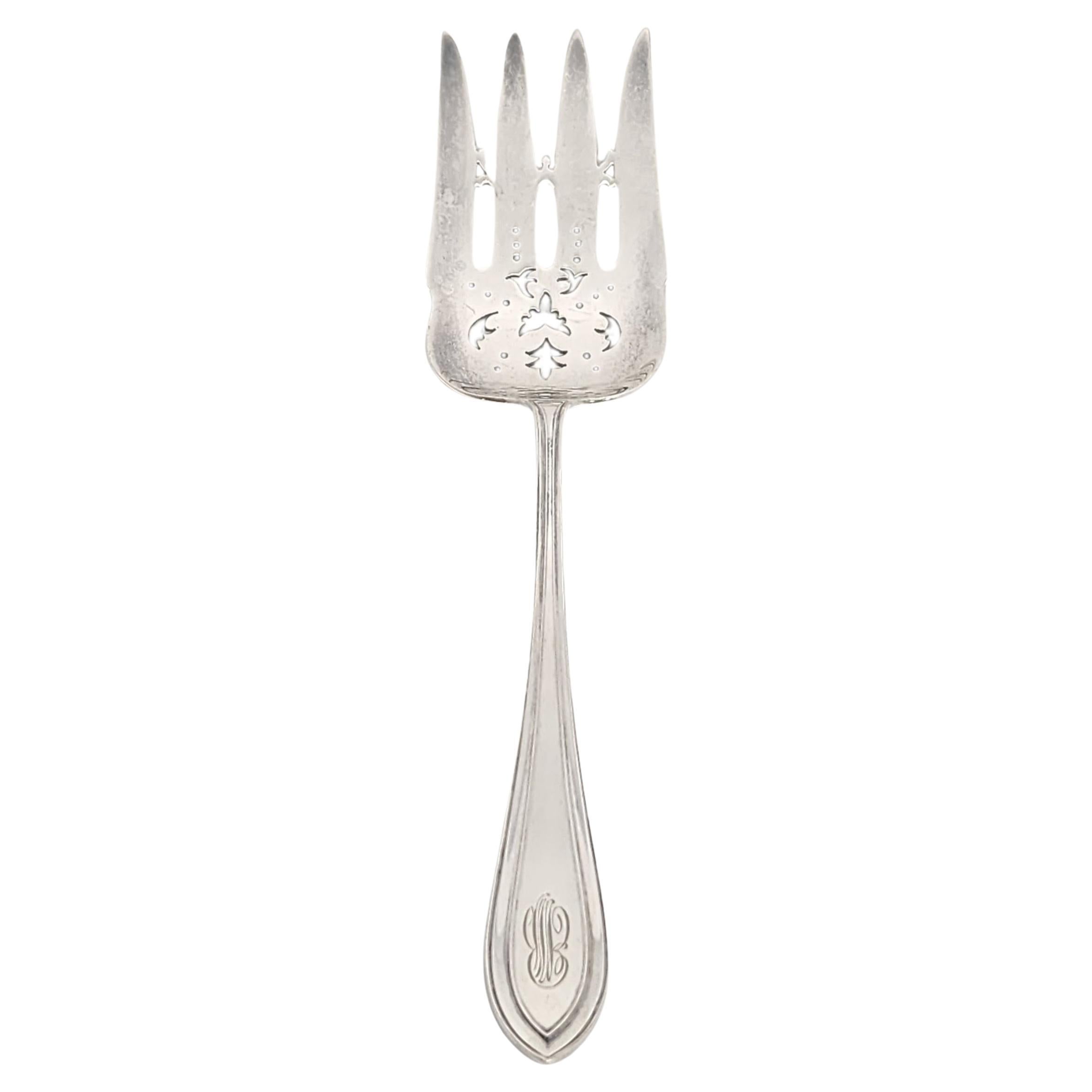 Dominick & Haff JE Caldwell Priscilla Sterling Silver Serving Fork w/mono #15600 For Sale