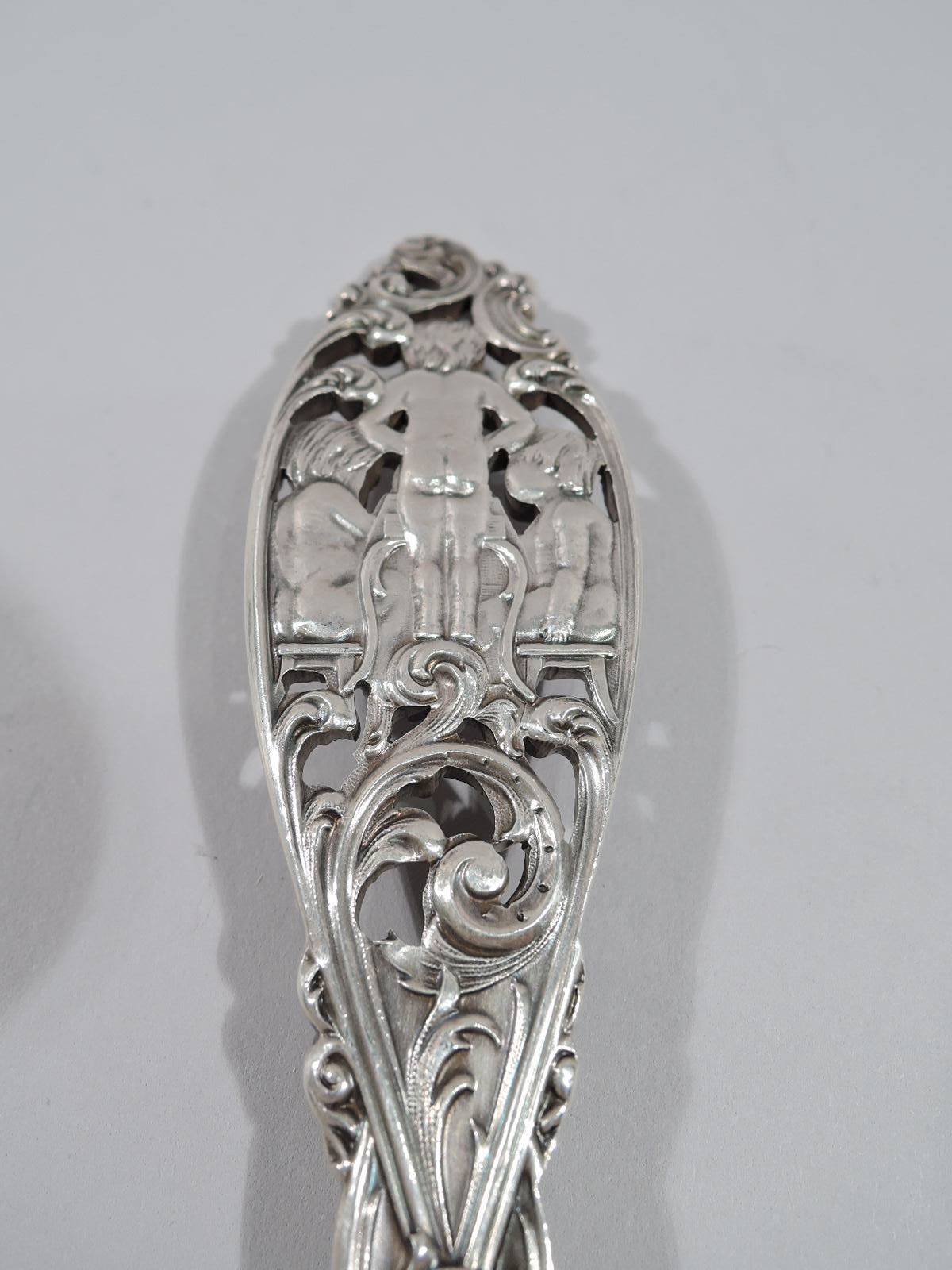 American Dominick & Haff Labors of Cupid Sterling Silver Salad Serving Pair