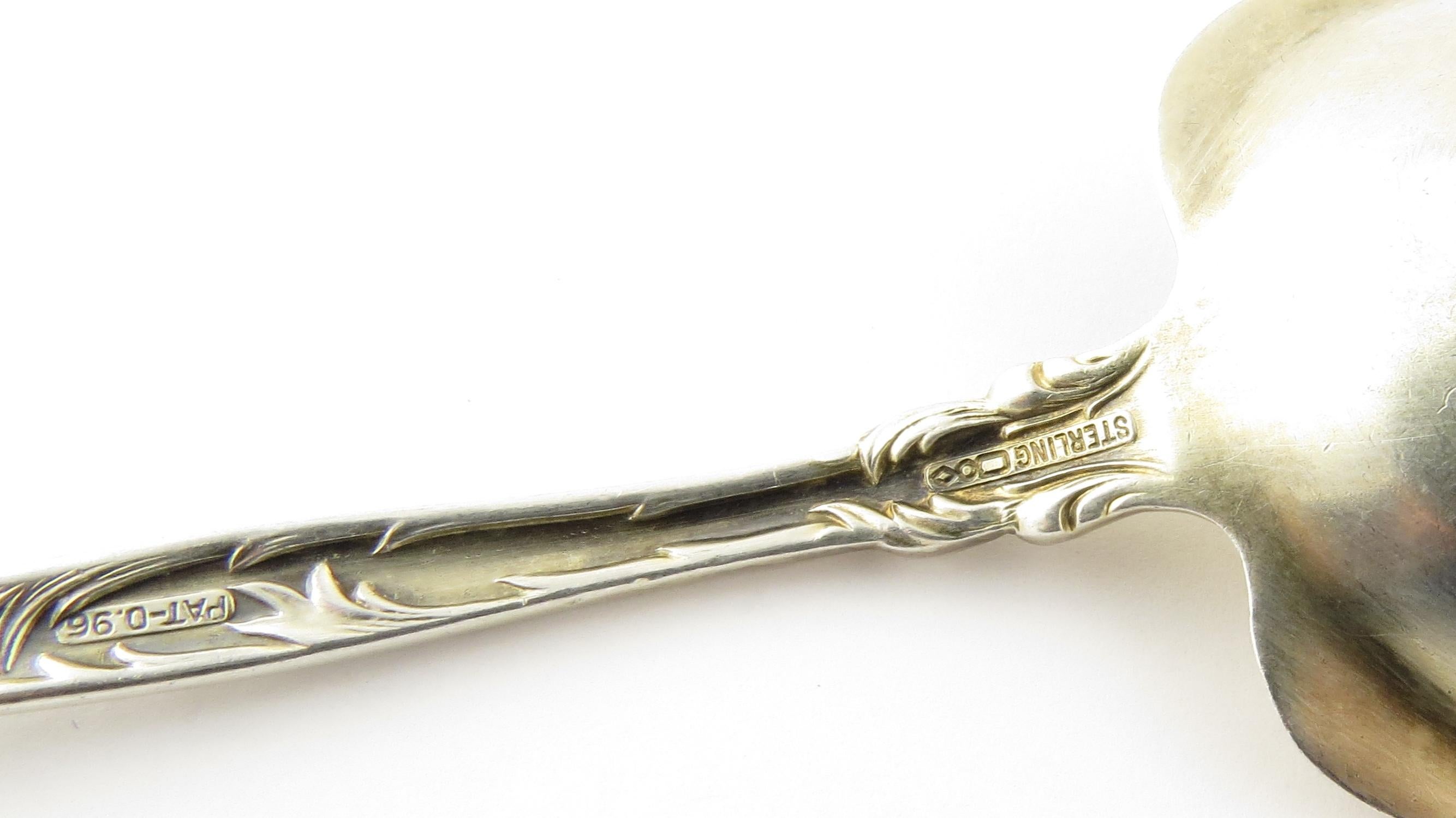 Late 19th Century Dominick & Haff No.10 Sterling Silver Enameled Gilt Small Berry Spoon For Sale