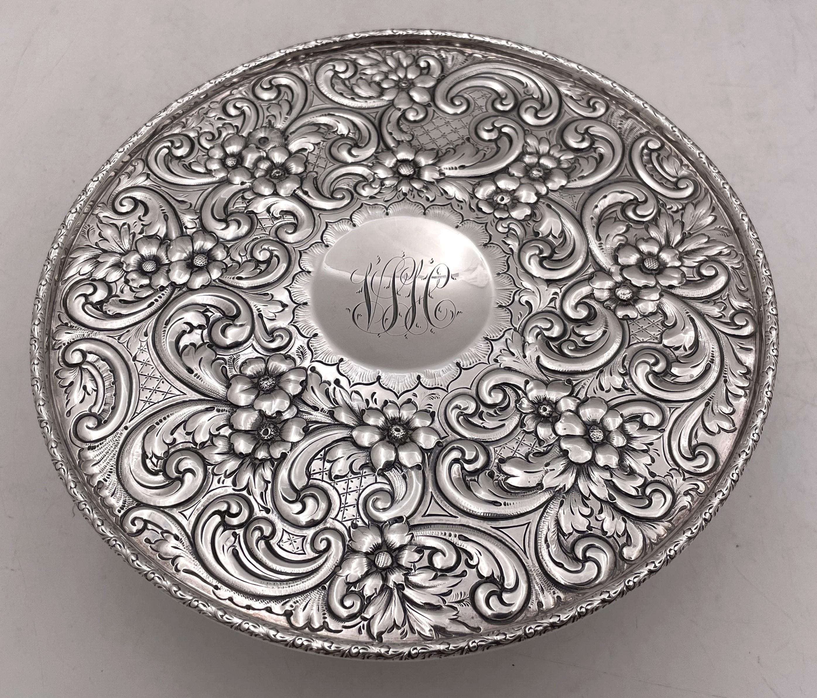 Dominick & Haff Pair of Sterling Silver 1908 Compotes Tazze/ Bowls Art Nouveau In Good Condition For Sale In New York, NY