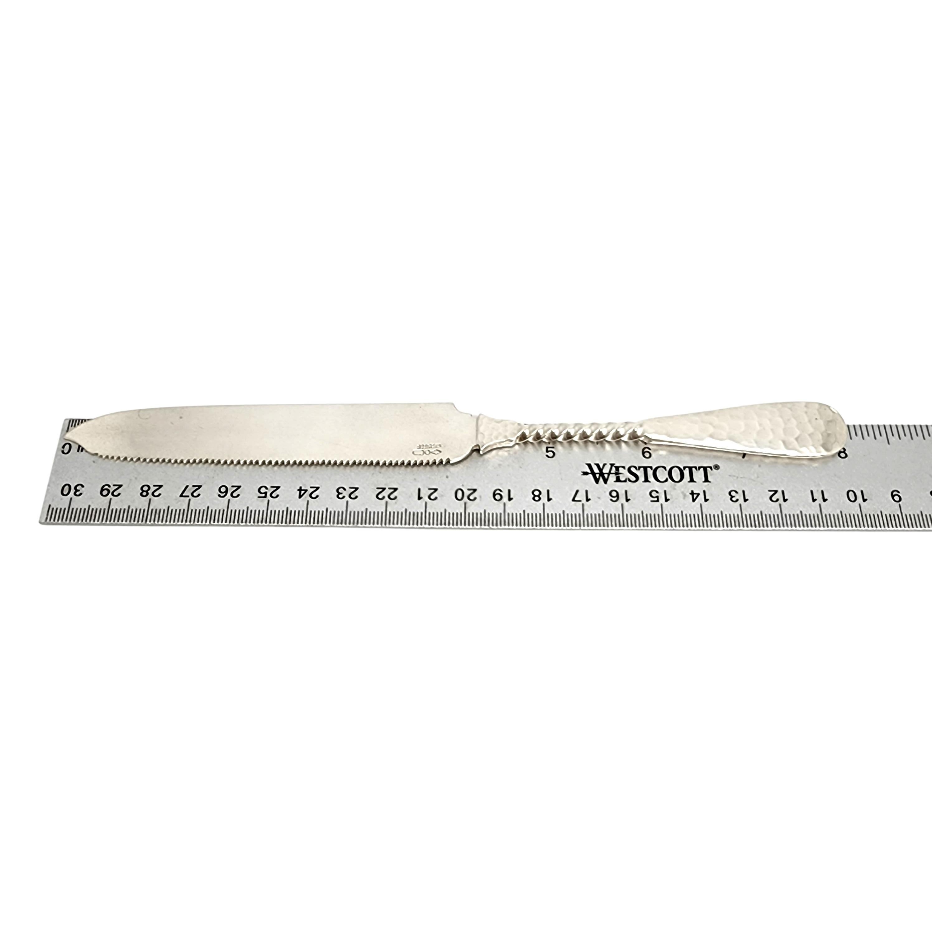 Dominick & Haff Sterlingsilber Twist gehämmertes, gezahntes Messer #13653 im Angebot 6