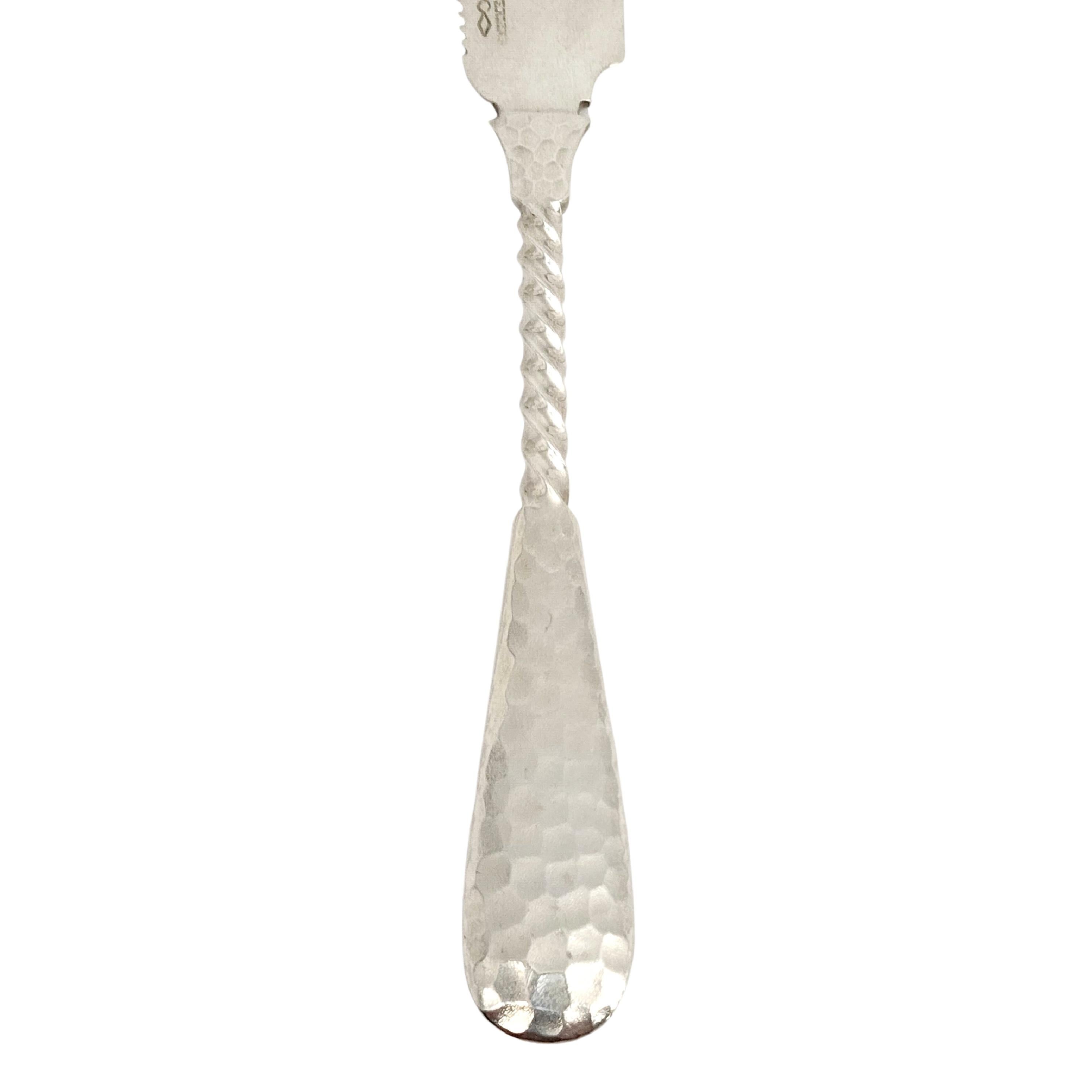 Dominick & Haff Sterlingsilber Twist gehämmertes, gezahntes Messer #13653 im Angebot 3