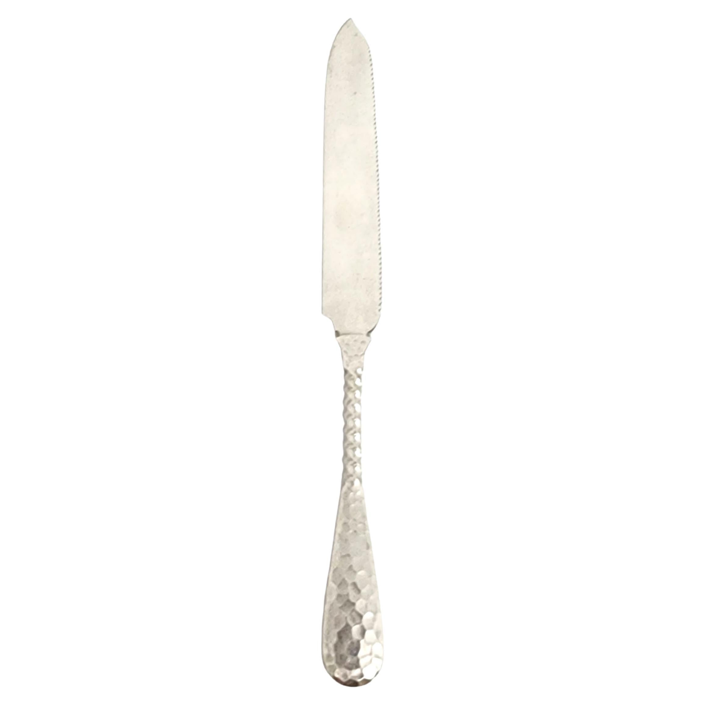 Dominick & Haff Sterling Silver Twist Hammered Handle Serrated Knife #13653