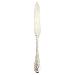 Dominick & Haff Sterling Silver Twist Hammered Handle Serrated Knife #13653