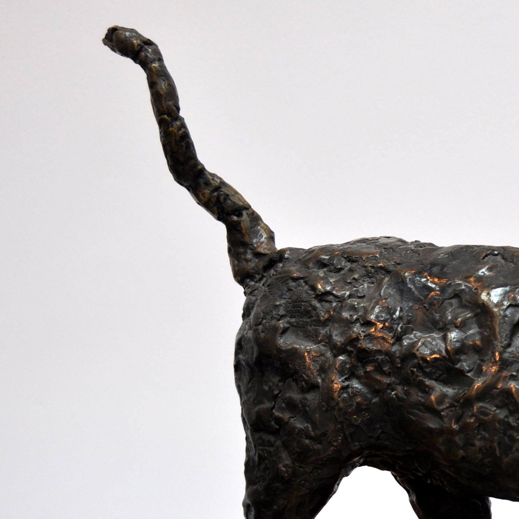 Polish Modernist Man Lioness Bronze Expressionist Lion Art Sculpture For Sale 1