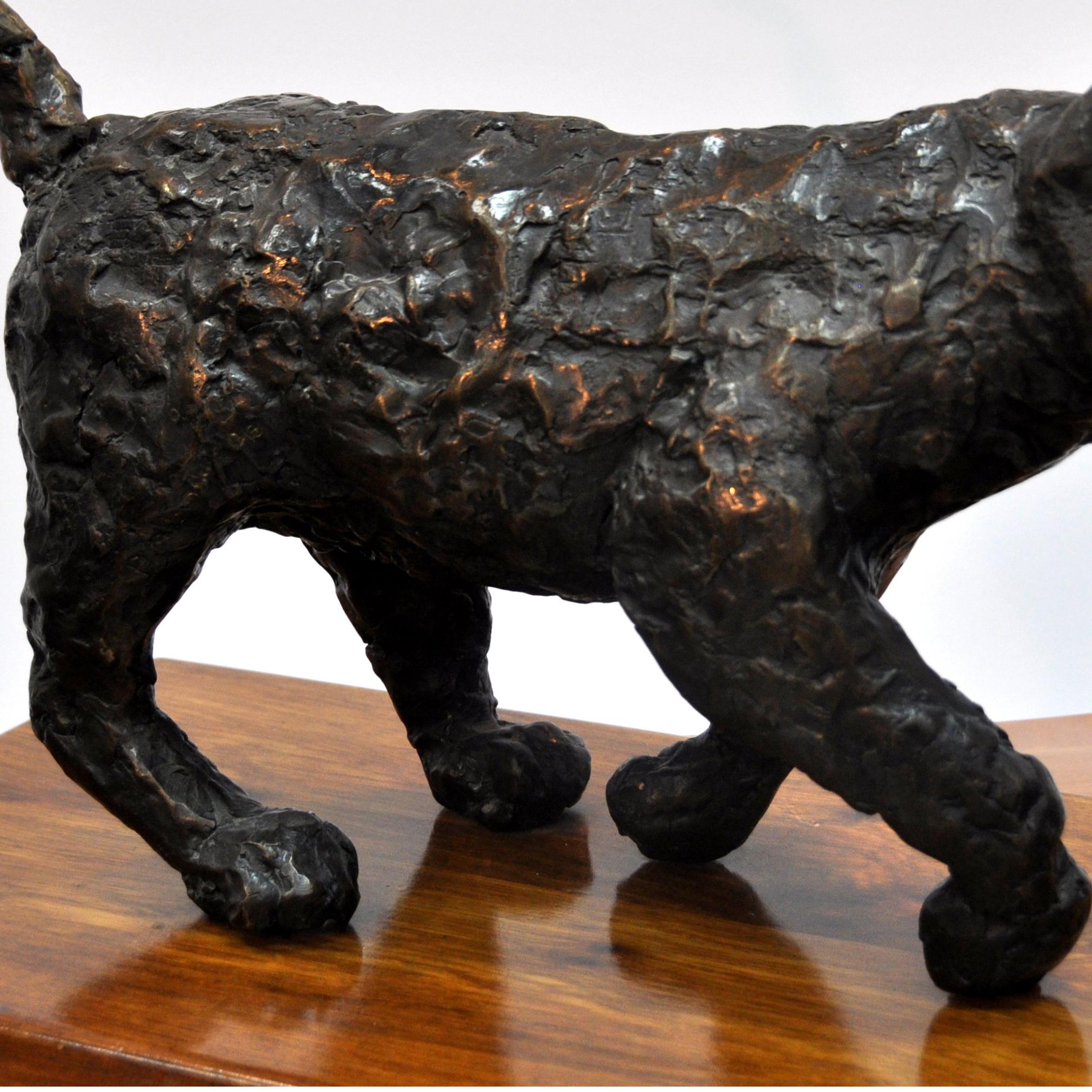 Polish Modernist Man Lioness Bronze Expressionist Lion Art Sculpture For Sale 2