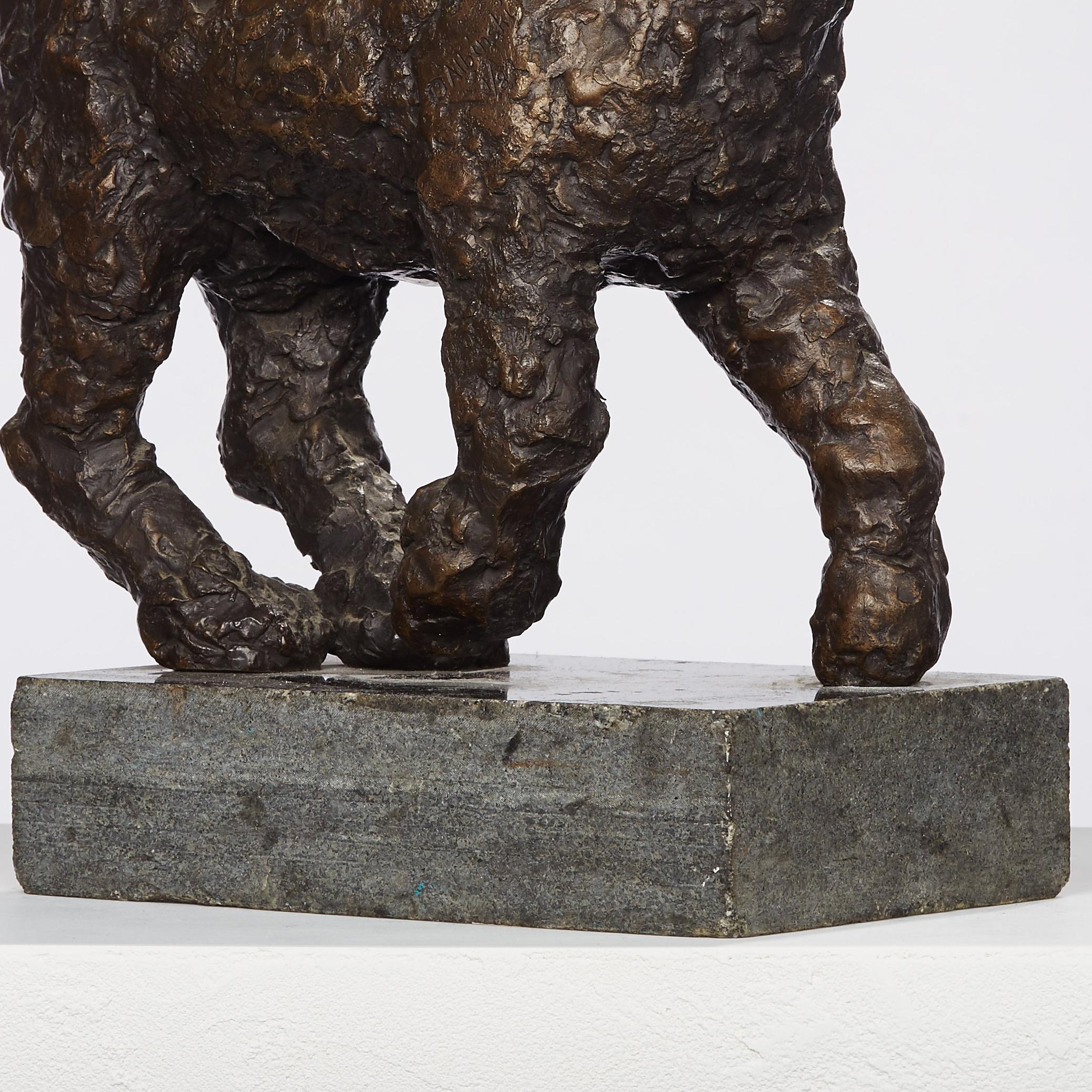 Polish Modernist PUPPY DOG Bronze Expressionist Art Sculpture For Sale 2