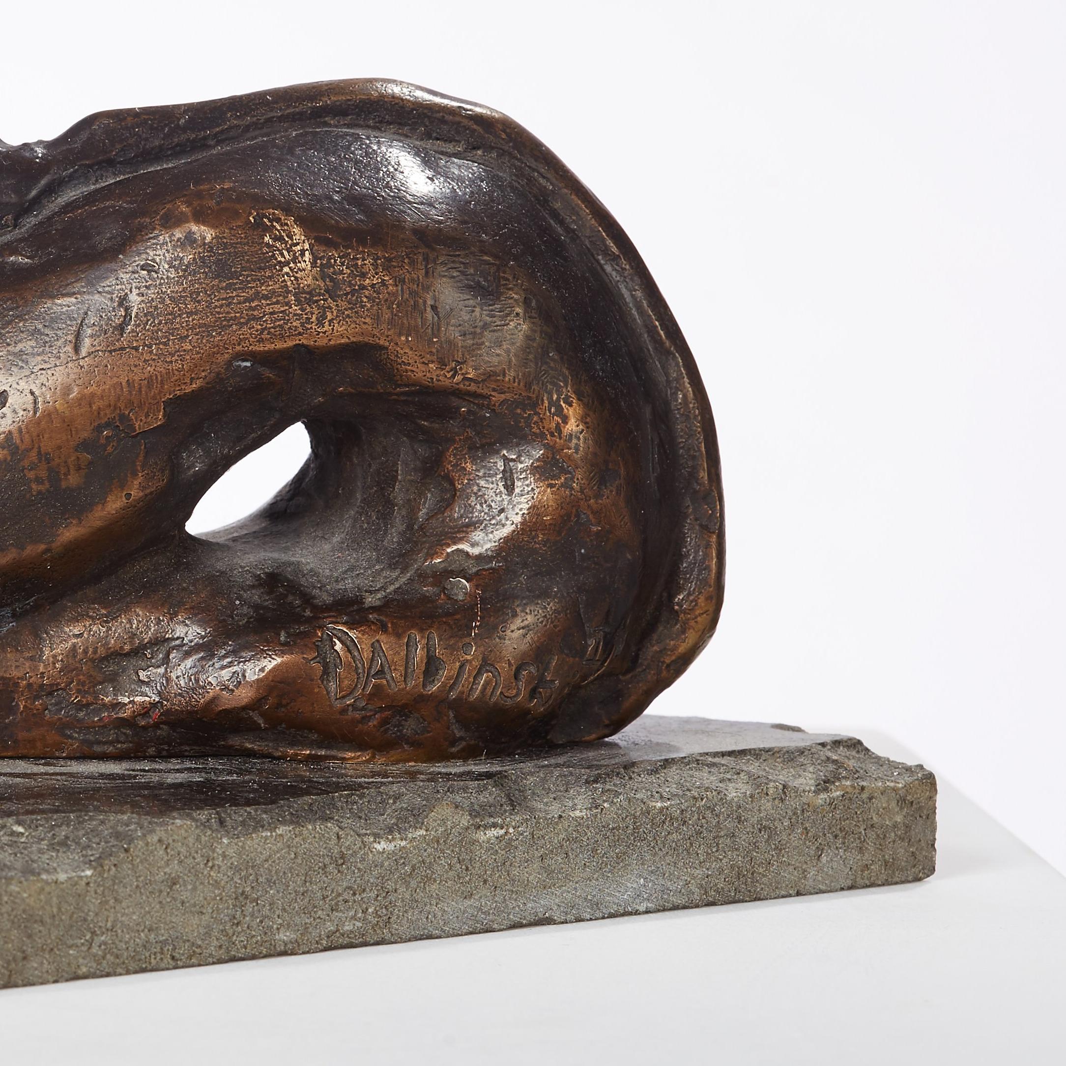 Polnisch Modernist Stretching CAT Bronze Expressionist Kunst Skulptur (Moderne), Sculpture, von Dominik Albinski