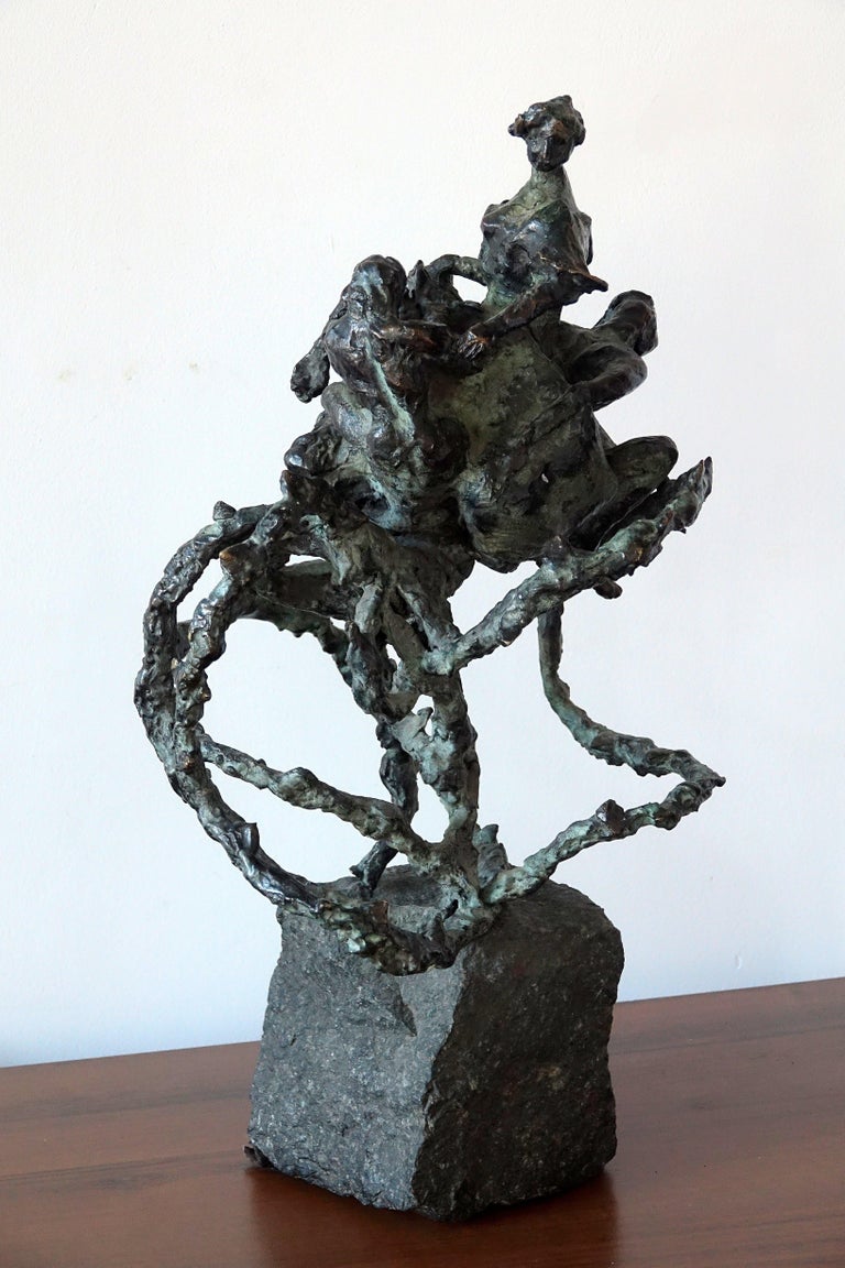 Dominik Albinski PolishSouth African Modernist Bronze "The Rose