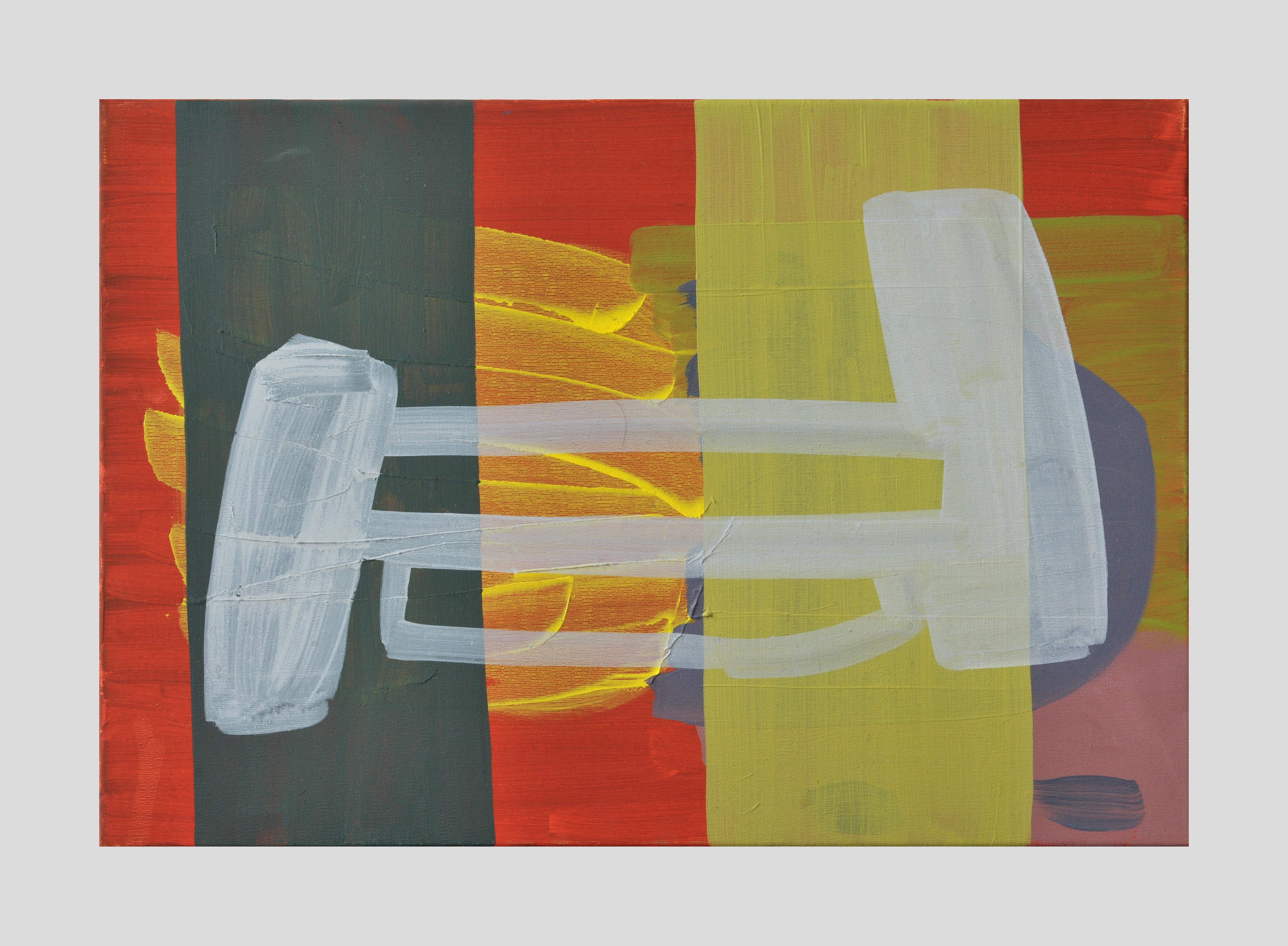 Alians Of Signs 1 , Composición Colorista Moderna, Pintura al Óleo de Gran Formato - Figurative Painting Marrón de Dominika Krechowicz