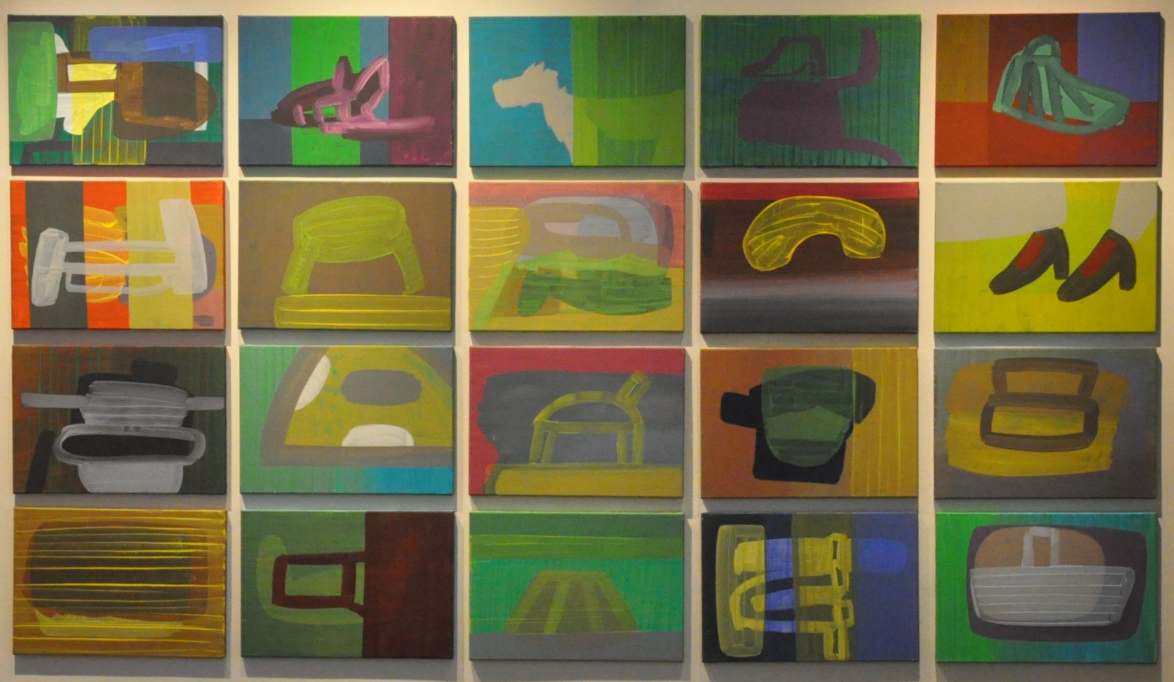  Alians Of Signs 1, composition colorée moderne à l'huile de grand format 