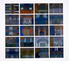 FLAGS 1 -  Modern Abstract Composition, Large Format  Painting - 20 Elements