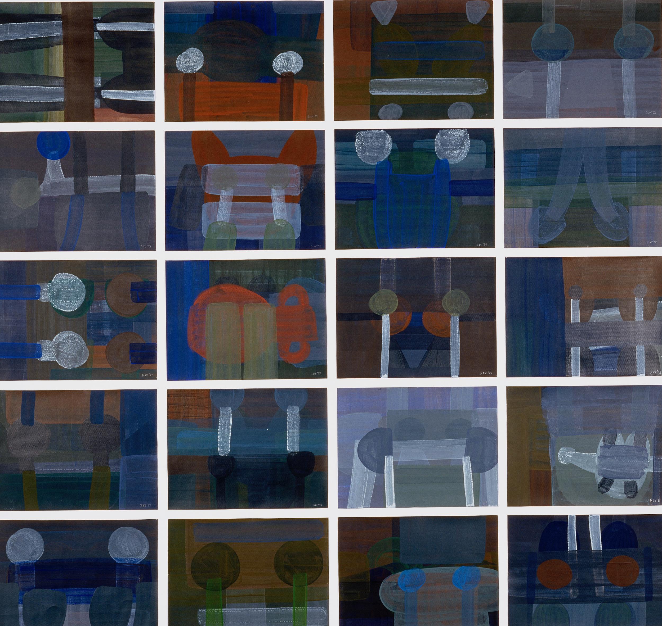 BANDIERE 1 -  Composizione astratta moderna, formato grande  Pittura - 20 elementi