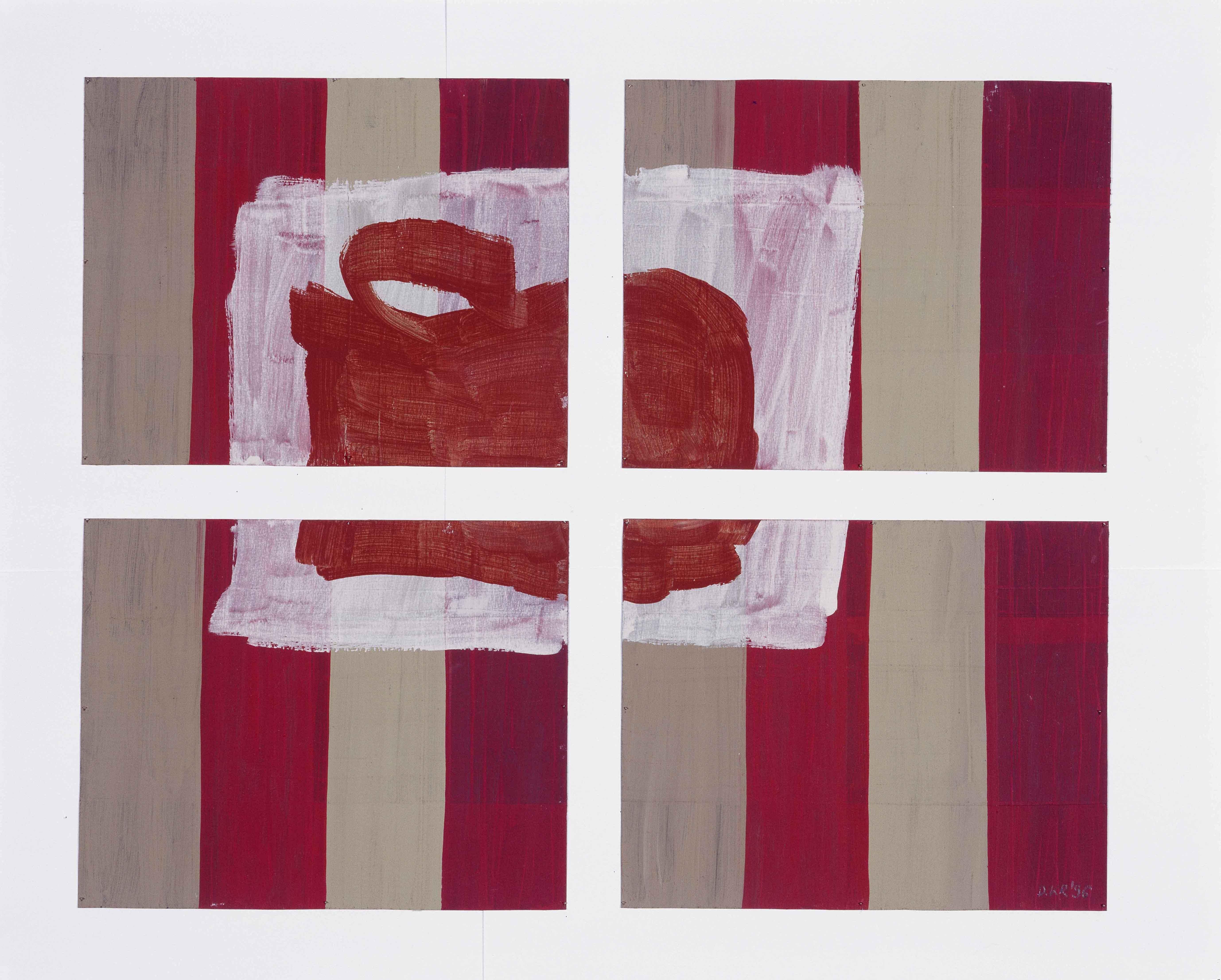 FLAGS 10 –  Moderne abstrakte Malerei-Komposition – 4 Elemente